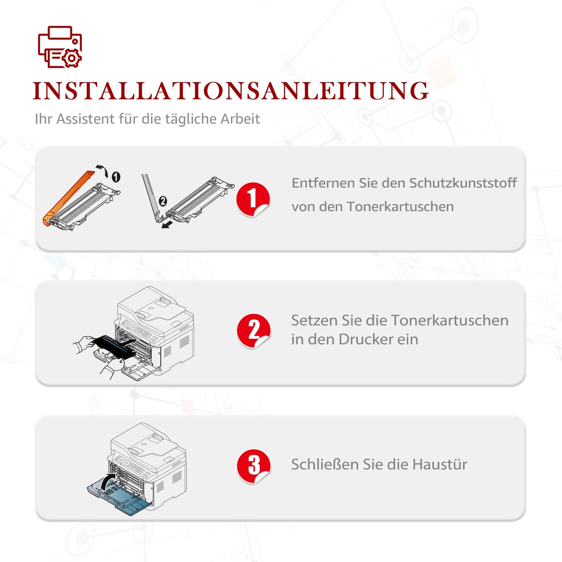 117 W2070A für HP 117A Toner Kingdom W2071A W2072A W2073A Tonerpatrone Ersatz