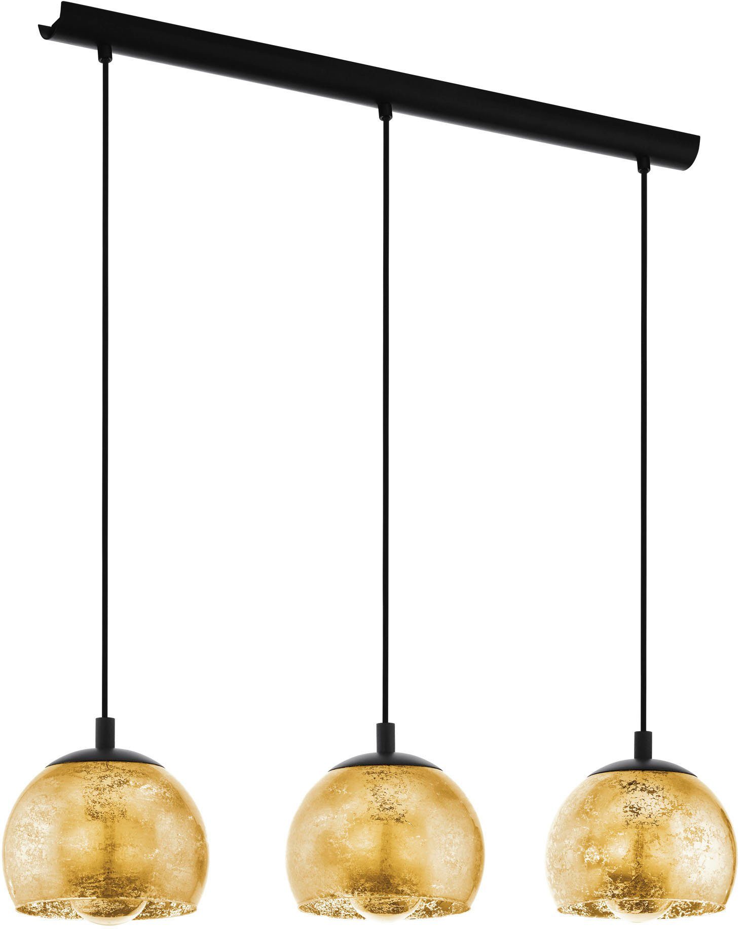EGLO Hängeleuchte ALBARACCIN Pendellampe, IP20, E27, Stahl, Glas, Esstischlampe, Lampe, Dimmfunktion, Farbwechsel, ohne Leuchtmittel, Hängelampe für Esszimmer, Küche oder Wohnzimmer