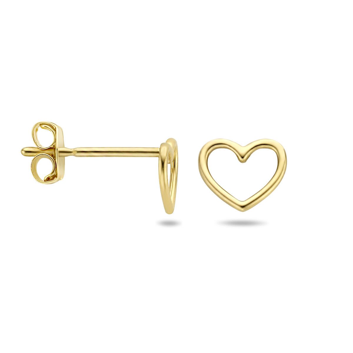 Paar Ohrstecker 585er Gelbgold 14 Karat Ohrstecker Herz offen