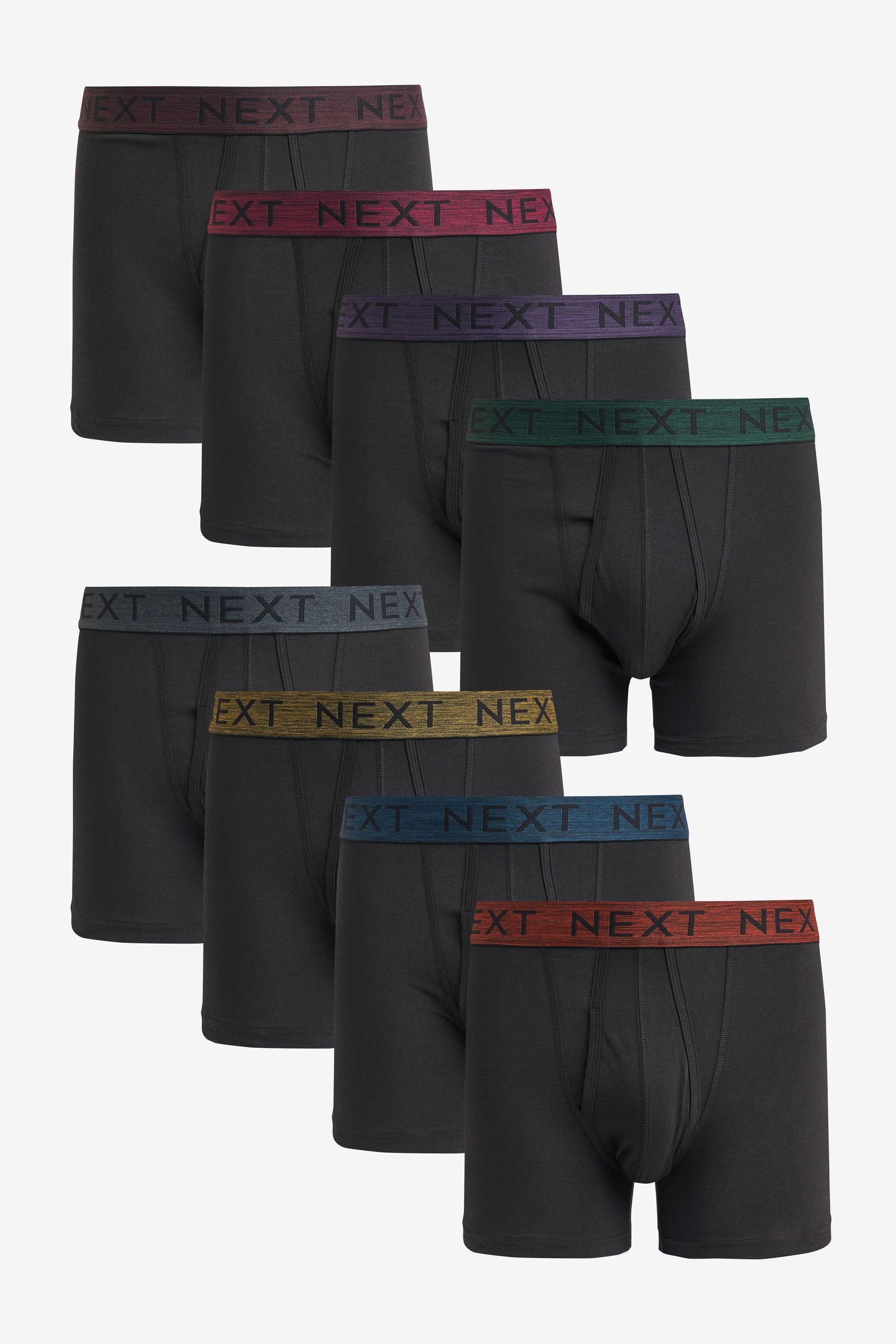 Next Boxershorts A-Front Boxershorts, 8er-Pack (8-St) Dark Marl Waistband