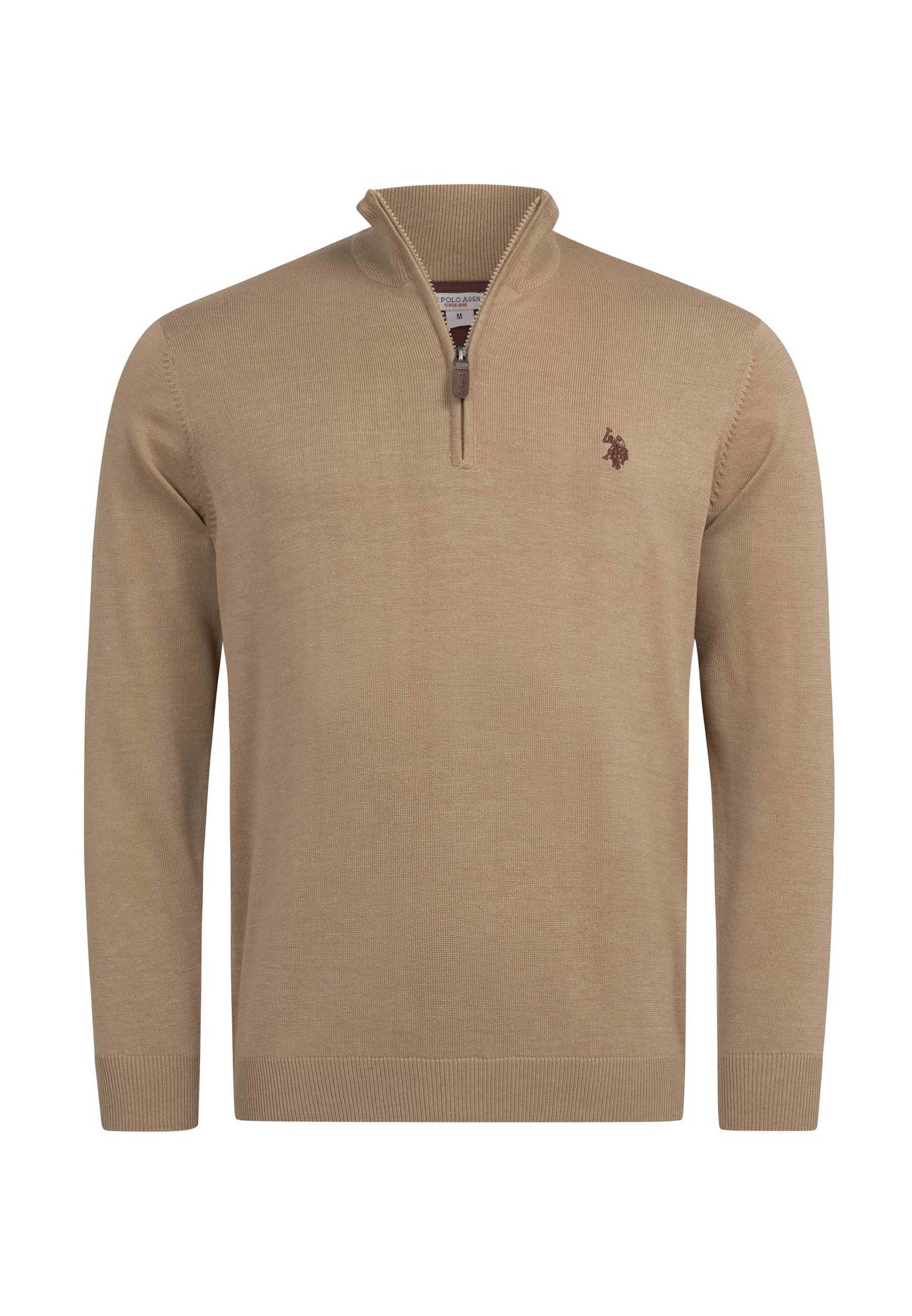 U.S. Polo Assn. Stehkragenpullover USKnooxx – Herren Half-Zip Strickpullover Baumwoll-Viskose-Mix, weiche Qualität und sportiver Look – Bild 5 von 5