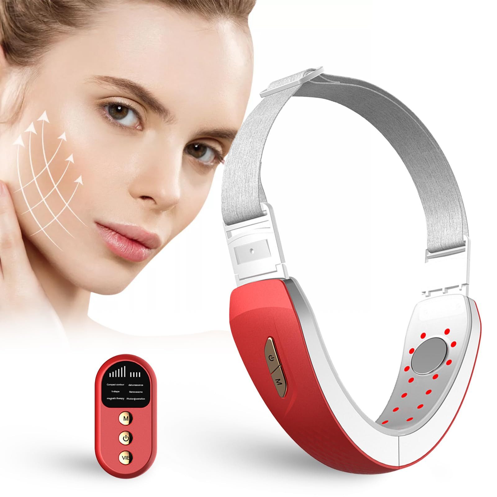 Dermaroller Elektrisches V-Gesichtsmassagegerät, Ems-Ultraschall Gesichtsmassage