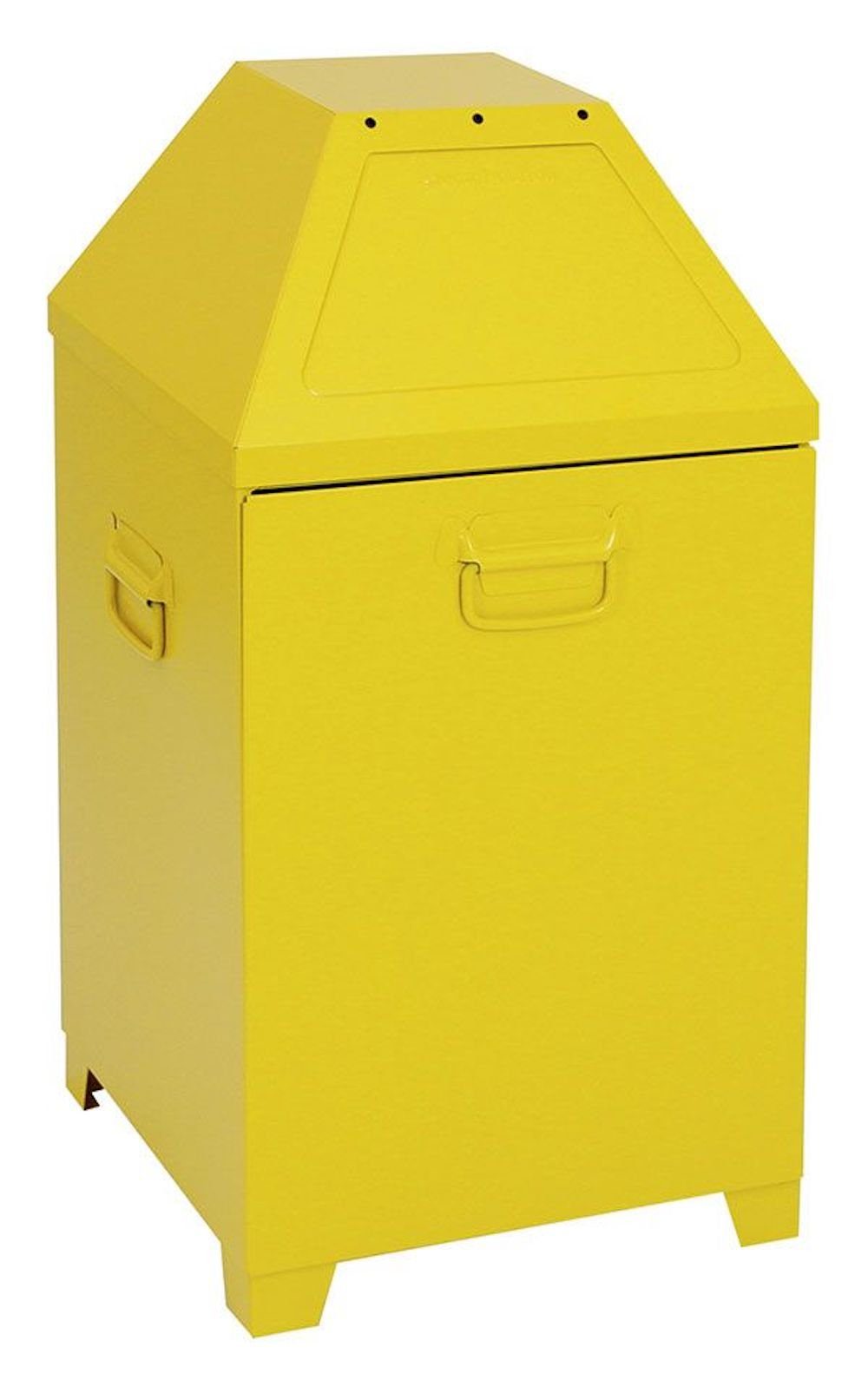 Signalgelb 95L, HxBxT 87x45x45cm, Mülleimer Gelb Abfallbehälter, PROREGAL® selbstschließend,