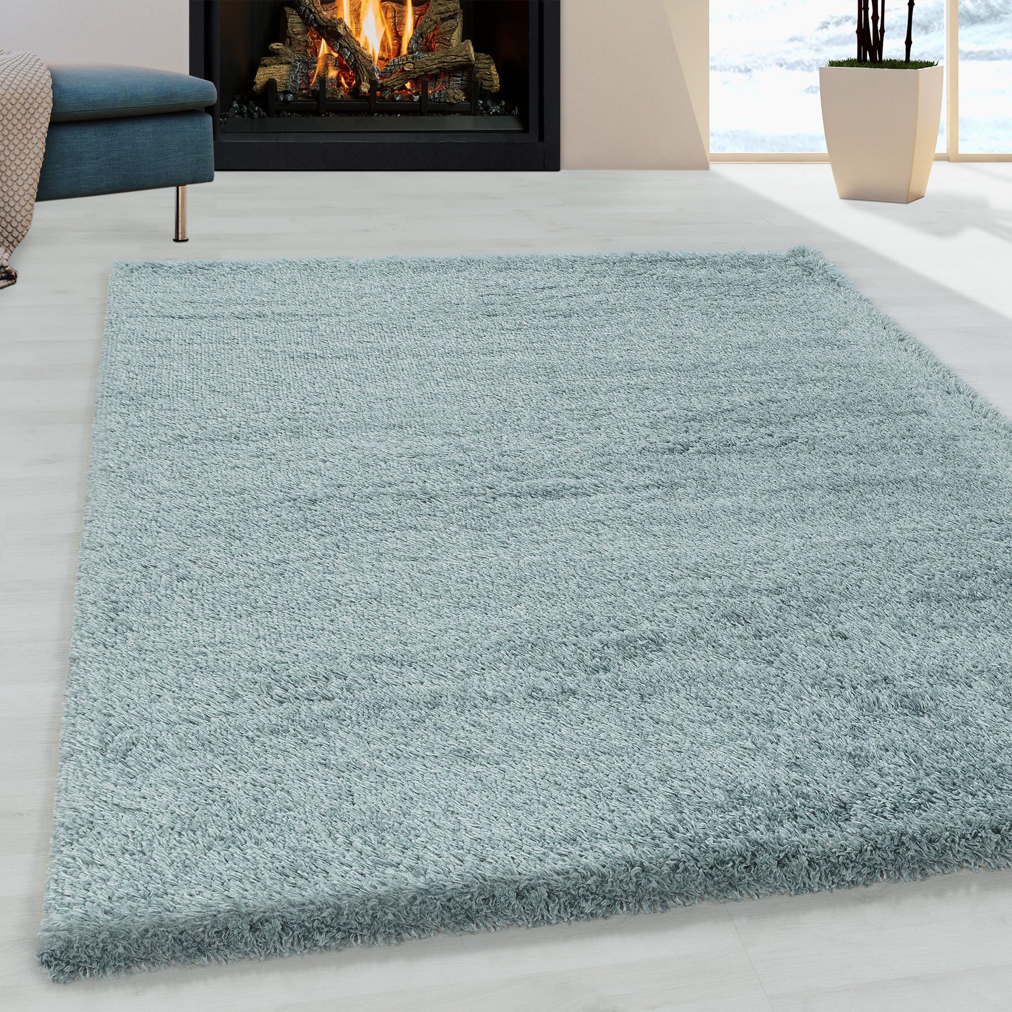 Ayyildiz Teppiche Hochflor-Teppich FLUFFY 3500, auch als Läufer und in Rund, rechteckig, Höhe: 50 mm, Langflor, Shaggy, uni, robust, Wohnzimmer