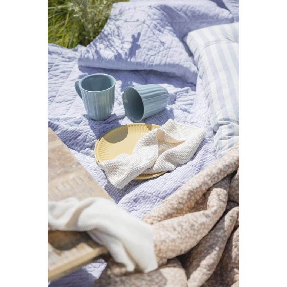 Wohndecke Ib Laursen Decke Quilt Blau-Weiß gestreift, Ib Laursen