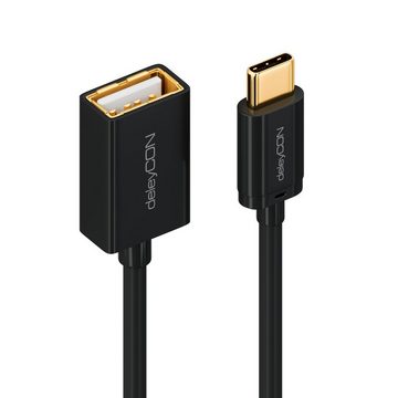 deleyCON deleyCON 0,1m USB OTG Adapter / USB C-Stecker zu USB A Buchse USB Smartphone-Adapter