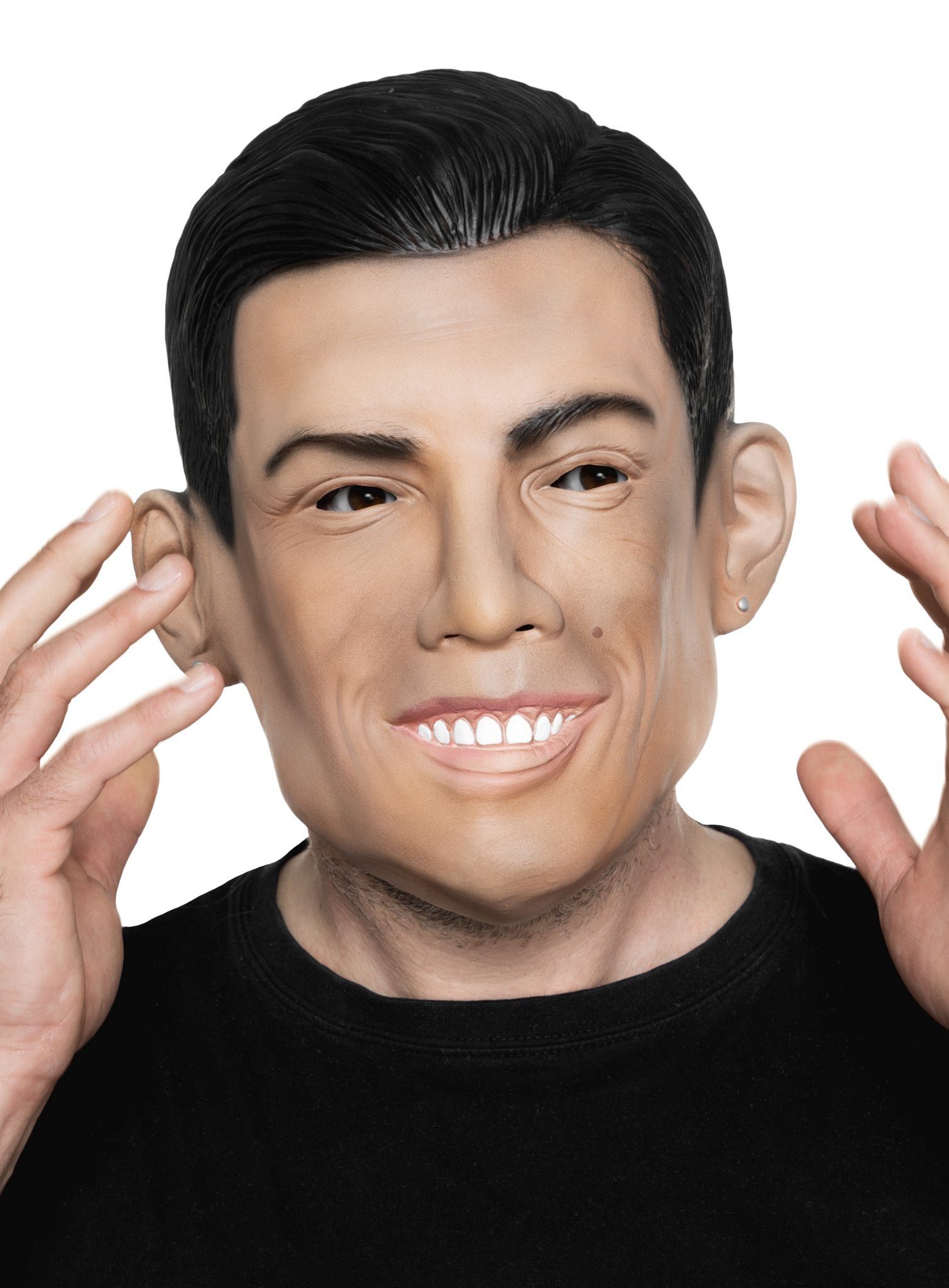 Metamorph Verkleidungsmaske Cristiano Ronaldo Maske - Fasching Halloween, Volltreffer dank Vollmaske: meisterhafte Fußballer-Maske aus Latex!