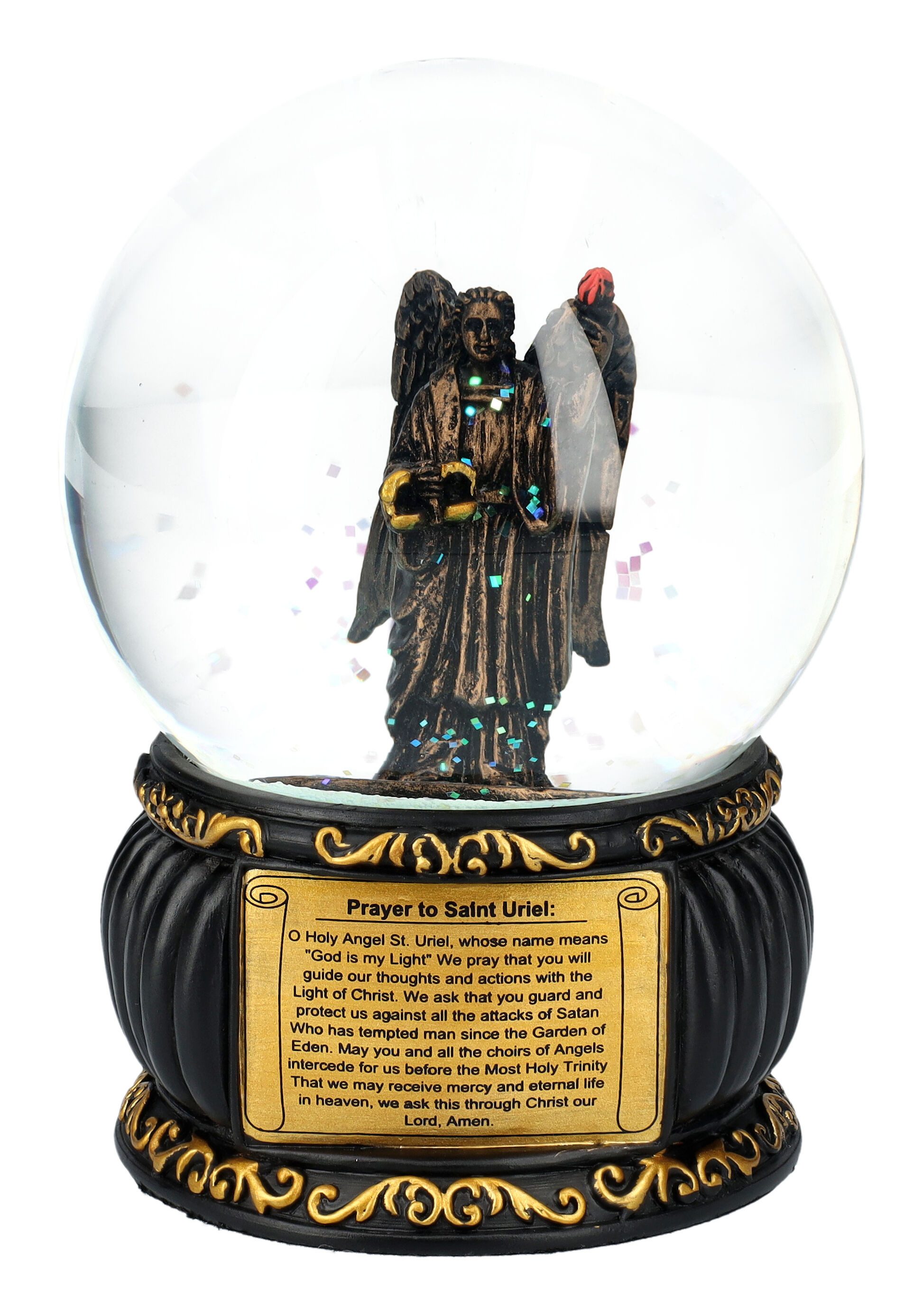 Figuren Shop GmbH Schneekugel Schneekugel - Erzengel Uriel - christliche Dekoration Mythologie Deko