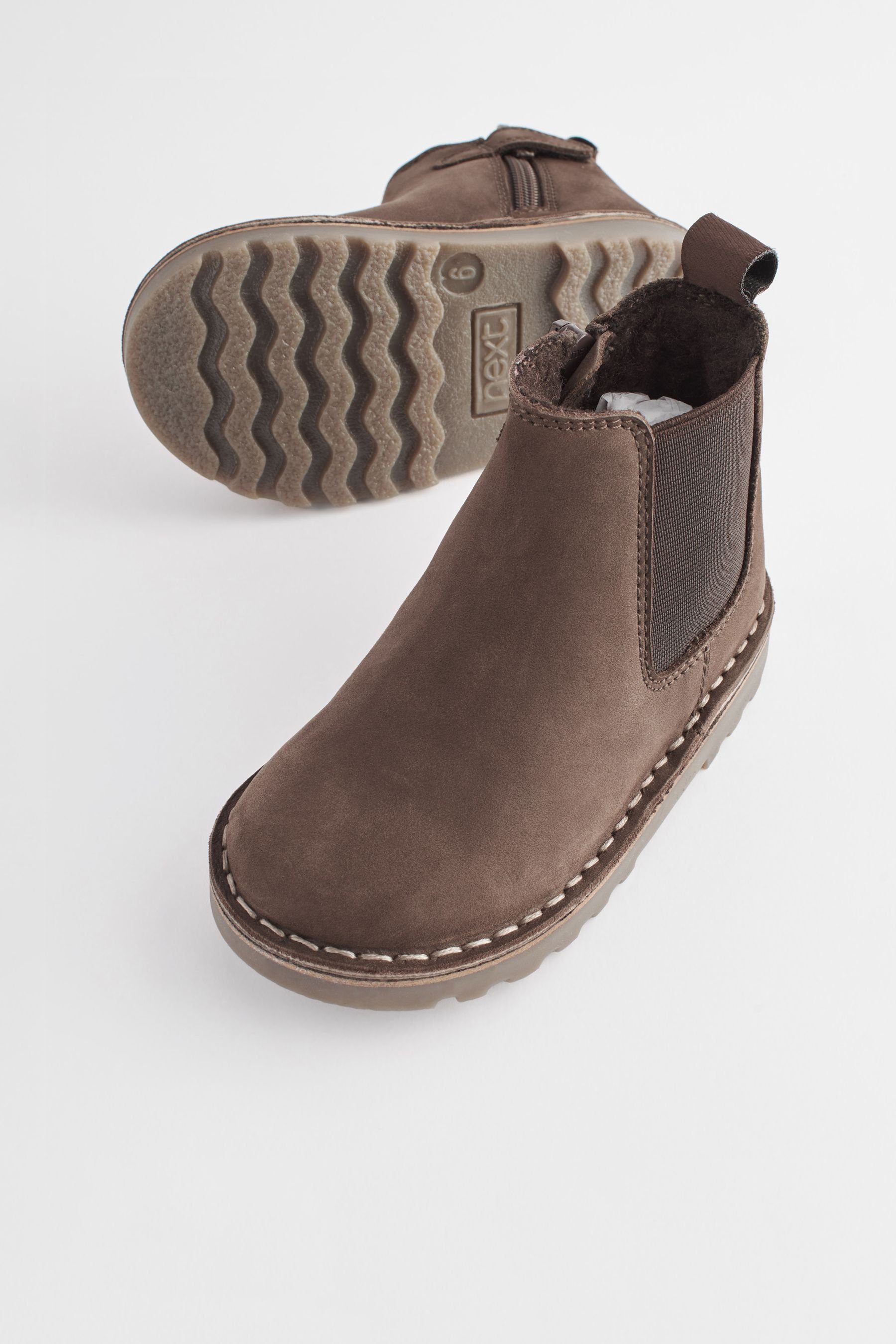 Next Warme Chelseastiefel aus Leder - Weite Passform Chelseaboots (1-tlg)