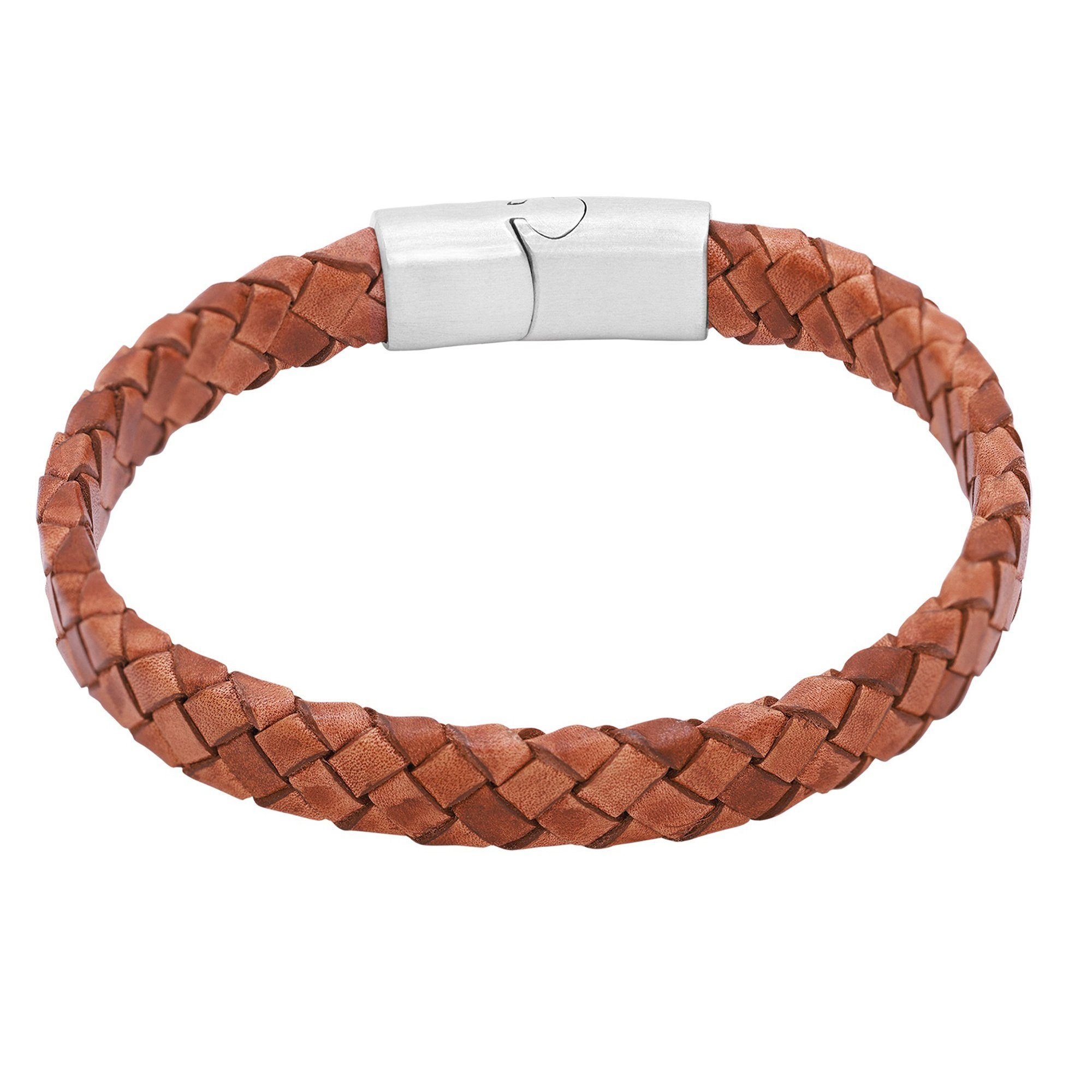Heideman Armband Lederarmband Mika (Armband, inkl. Geschenkverpackung), Echtlederarmband, Männerarmband, Männerlederarmband cognac