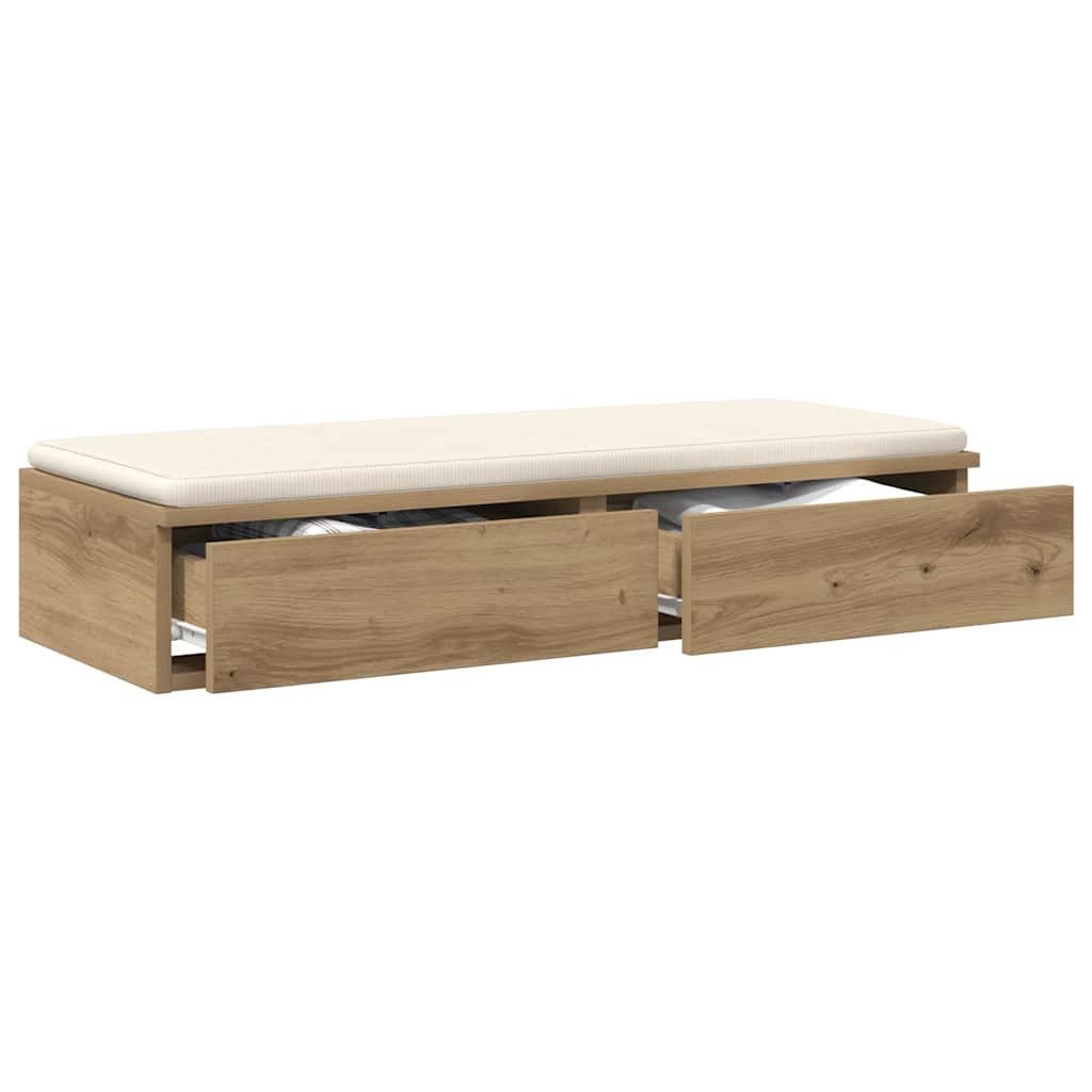 vidaXL Nachttisch Bettschubladen Artisan-Eiche 90 x 36,5 x 16,5 cm Holzwerk günstig online kaufen
