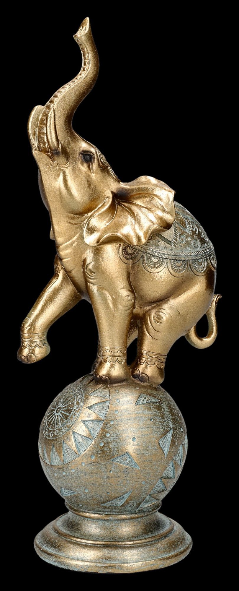 Figuren Shop GmbH Tierfigur Elefanten Figur steht auf Kugel - Tierfigur Dek günstig online kaufen