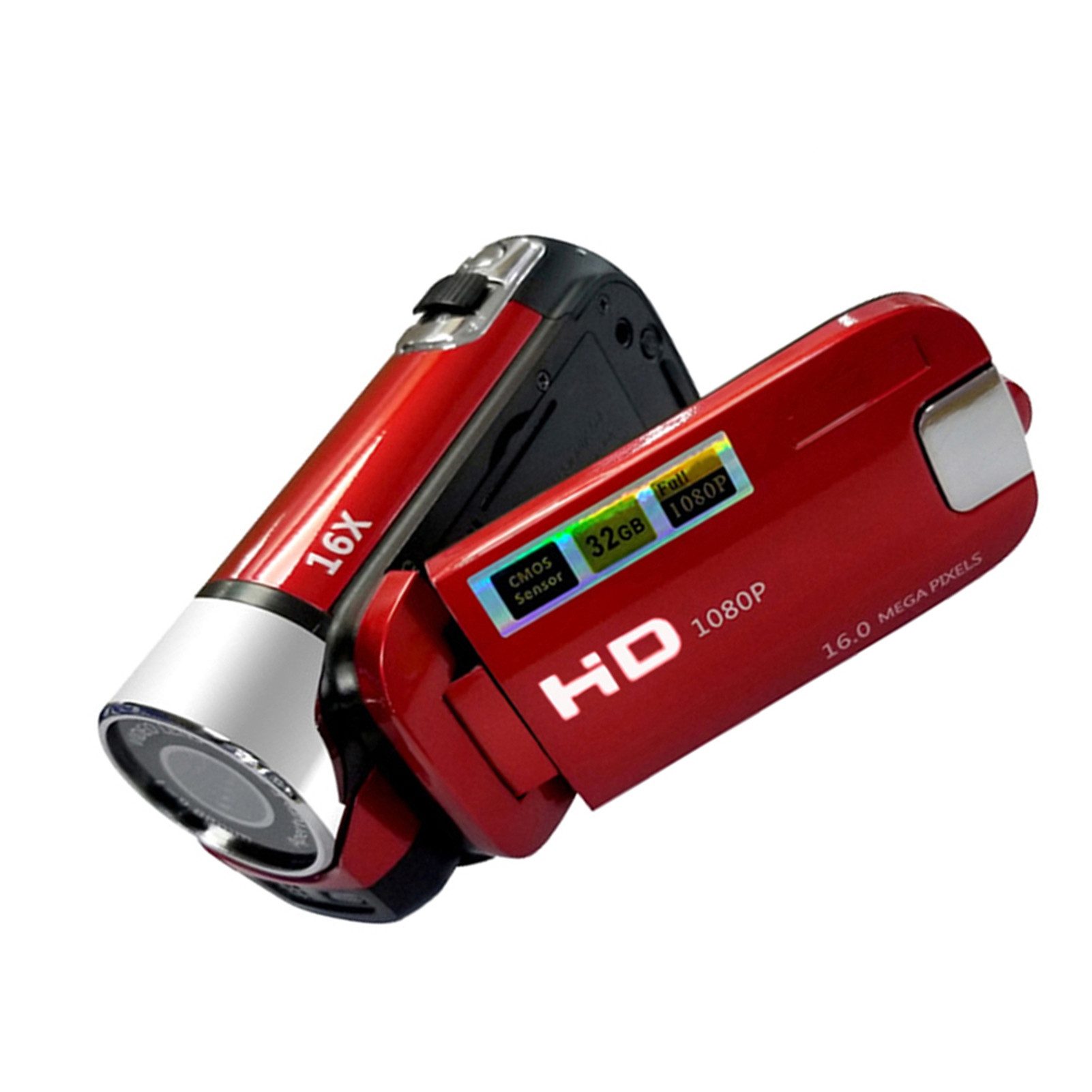cocosity Digitalkamera 16X F-ocus Zoom Videorecorder 2,4 Zoll TFT-Bildschirm Kompaktkamera (Digital, 16-facher Fokus, 2,4-Zoll-TFT-Bildschirm, SD-Karte, Batterie)