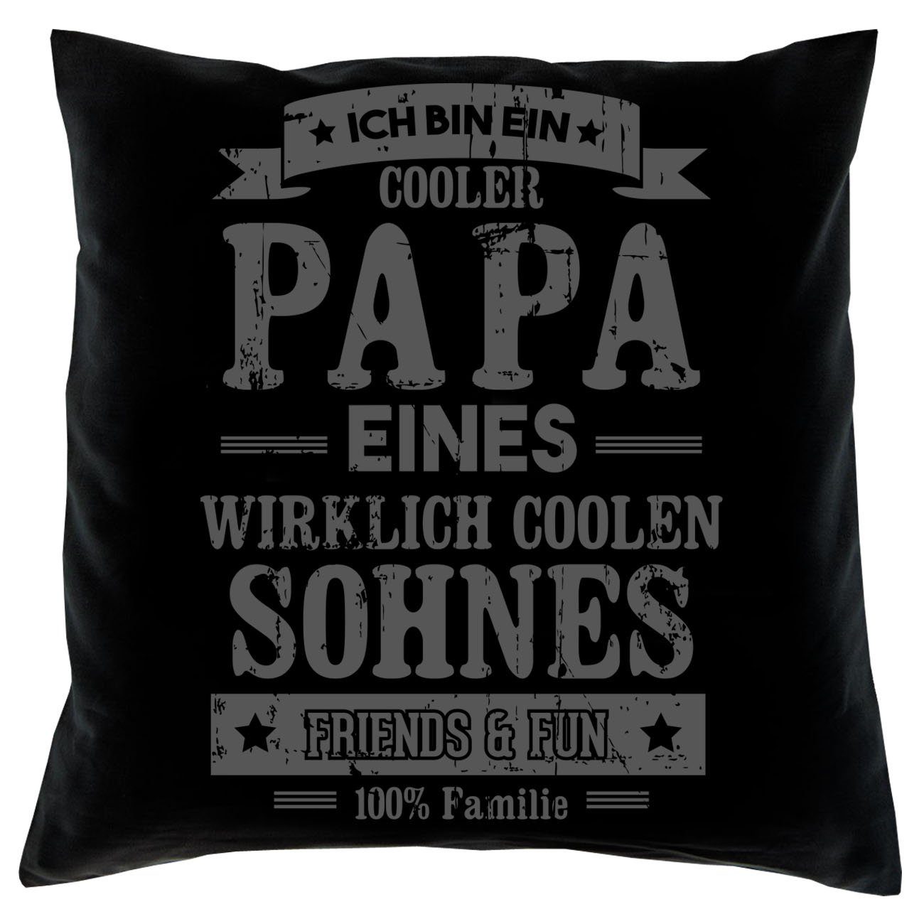 Dekokissen schwarz Männer Papa den Cooler Weltbesten Papa Sohnes Urkunde Kissen Soreso® für & Papa, Vatertagsgeschenk eines