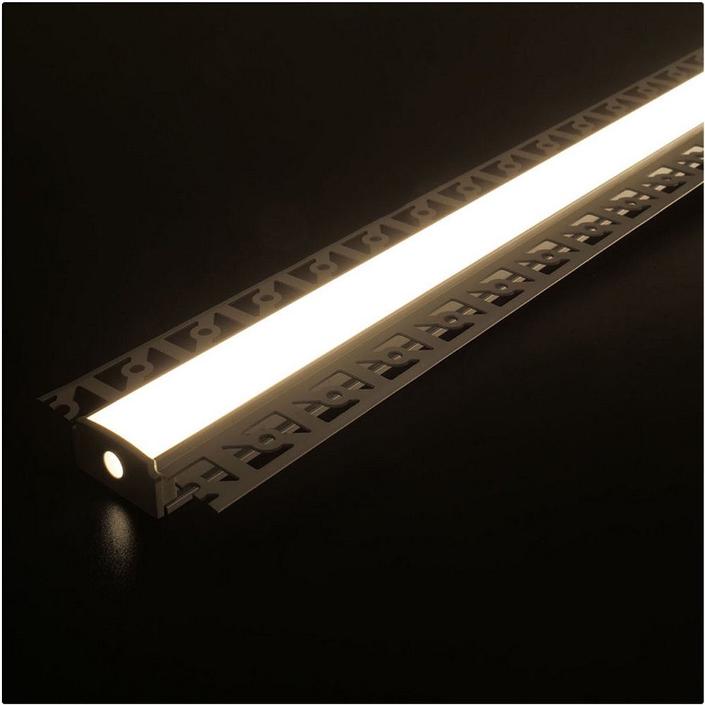 ENERGMiX LED-Stripe-Profil 2m LED Aluminium Profil Unterputz Leiste Rigips Trockenbau Gewebe für, Profil Kanal LED Leiste Profil Kanal system für LED Streifen 200cm