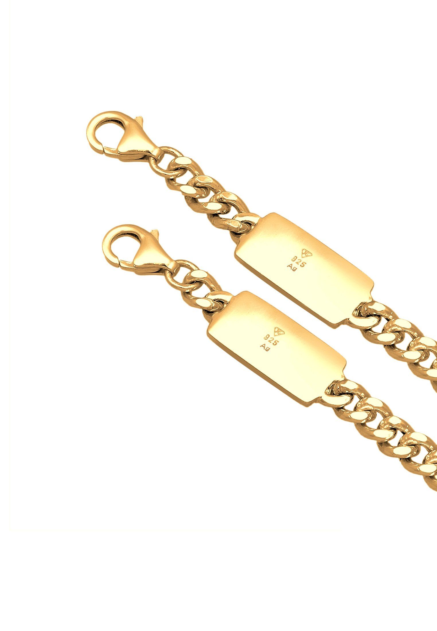 Kuzzoi Schmuckset Panzerketten Armband und Kette Basic 925 Silber, Schmuckset