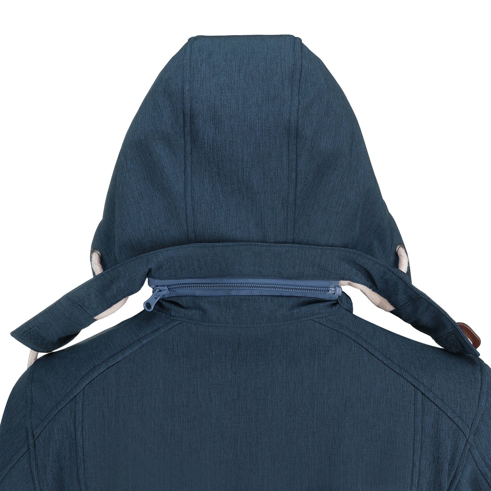 Dry - & Kapuze navy Jacke meliert Softshelljacke melange Damen atmungsaktiv Damp Fashion mit wasserabweisend