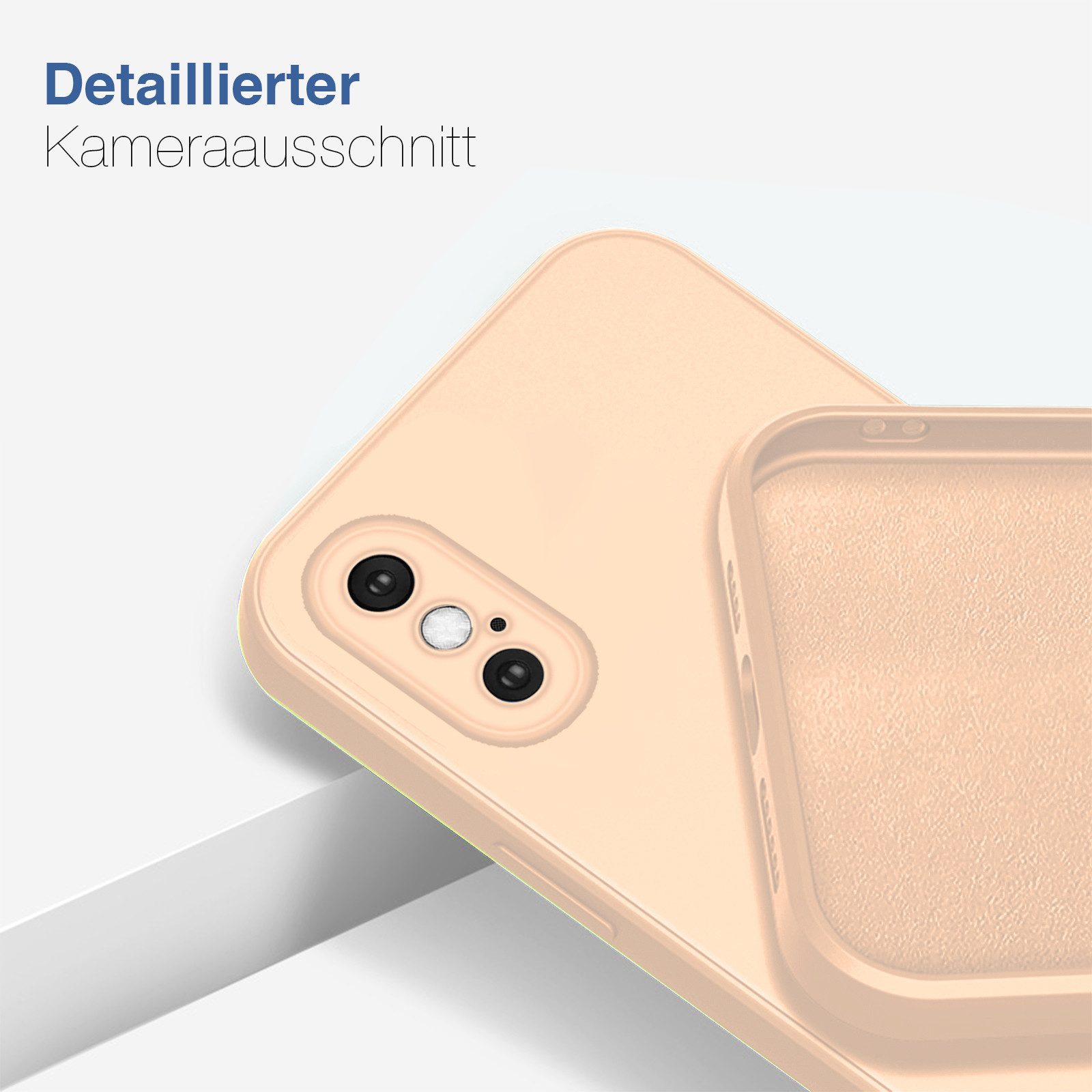 Tec-Expert Handyhülle SoftGrip Cover Hülle für Apple iPhone X, Handy Case Bumper integrierter Kameraschutz flexibel