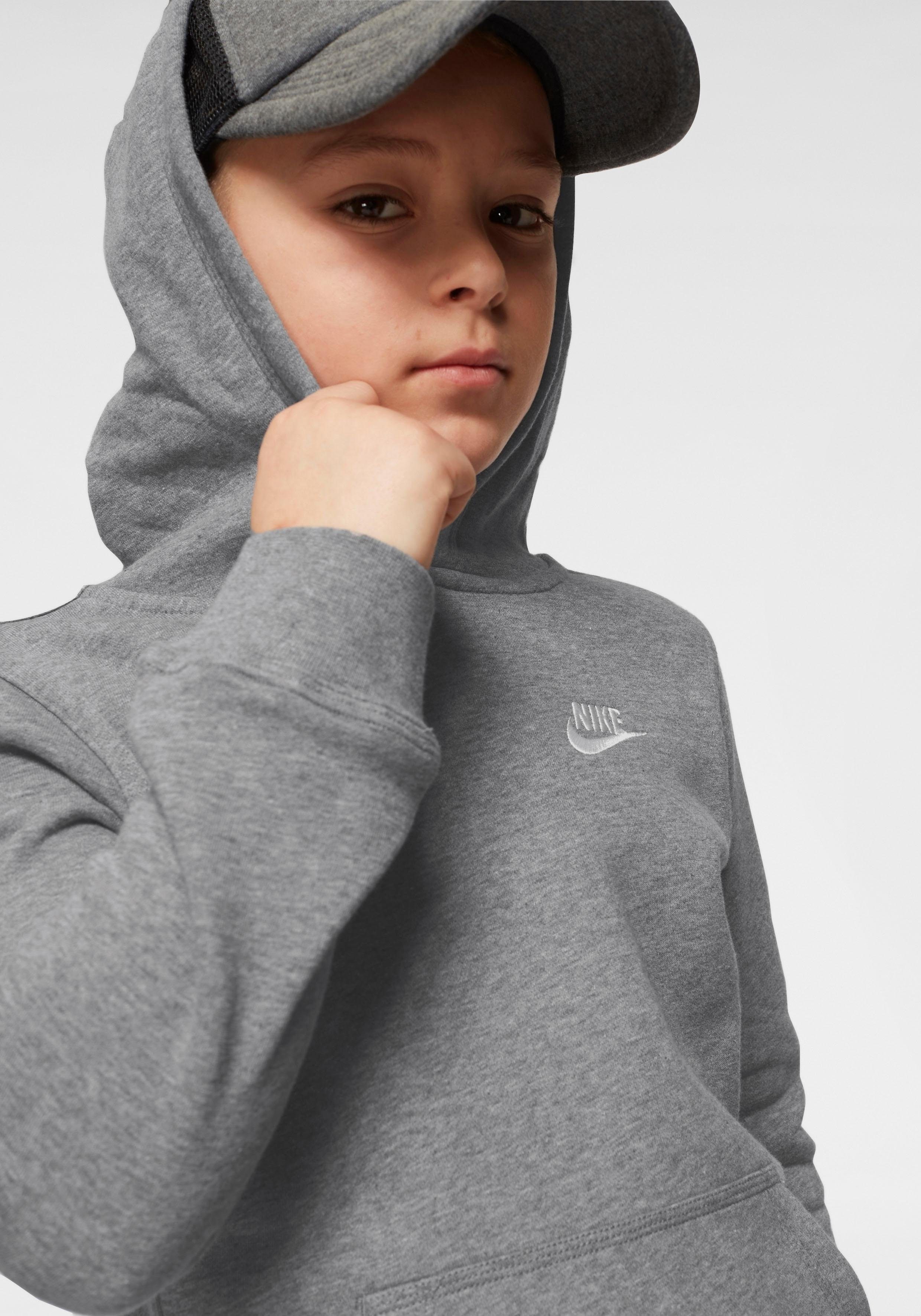 grau-meliert Hoodie Big Kids' Nike Kapuzensweatshirt Pullover Sportswear Club