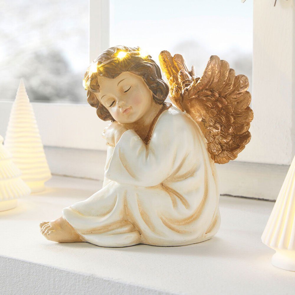 Deko Figur Weihnachtsfigur Engel Weihnachtsfigur Home-trends24.de LED Weihnachtsdeko Beleuchtung