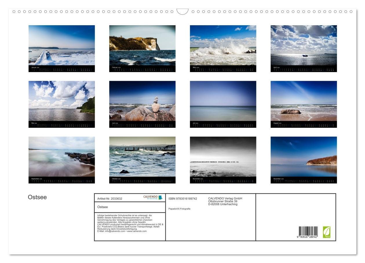 Thumbnail - CALVENDO Wandkalender Ostsee (Wandkalender 2026 DIN A2 quer), CALVENDO Monatskalender