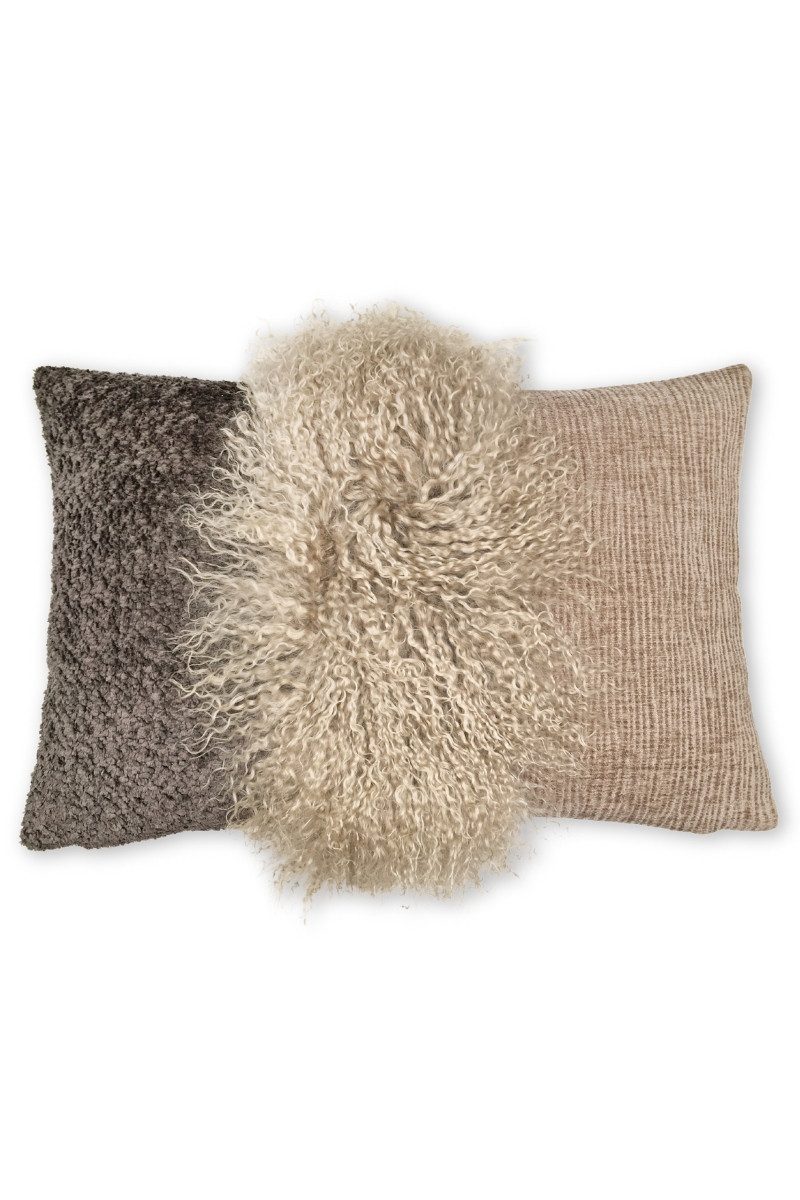 Steen Design Kissenhüllen Kissenhülle - AOSTE - taupe/grau