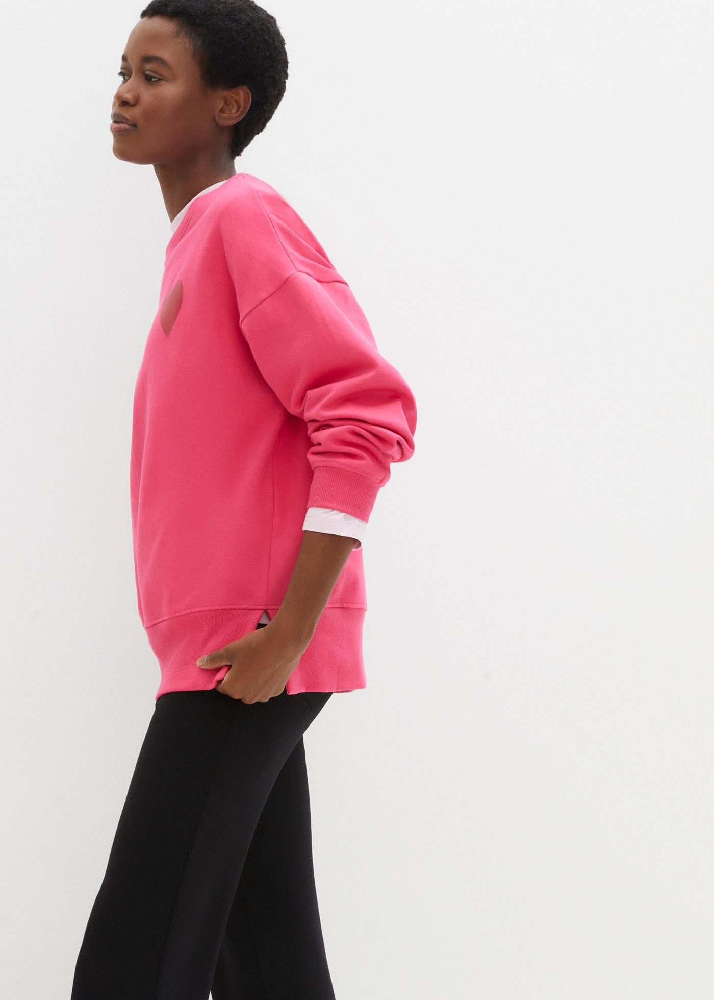 bonprix Sweatshirt lässiger Schnitt, überschnittene Schulter, Oversize-Passform