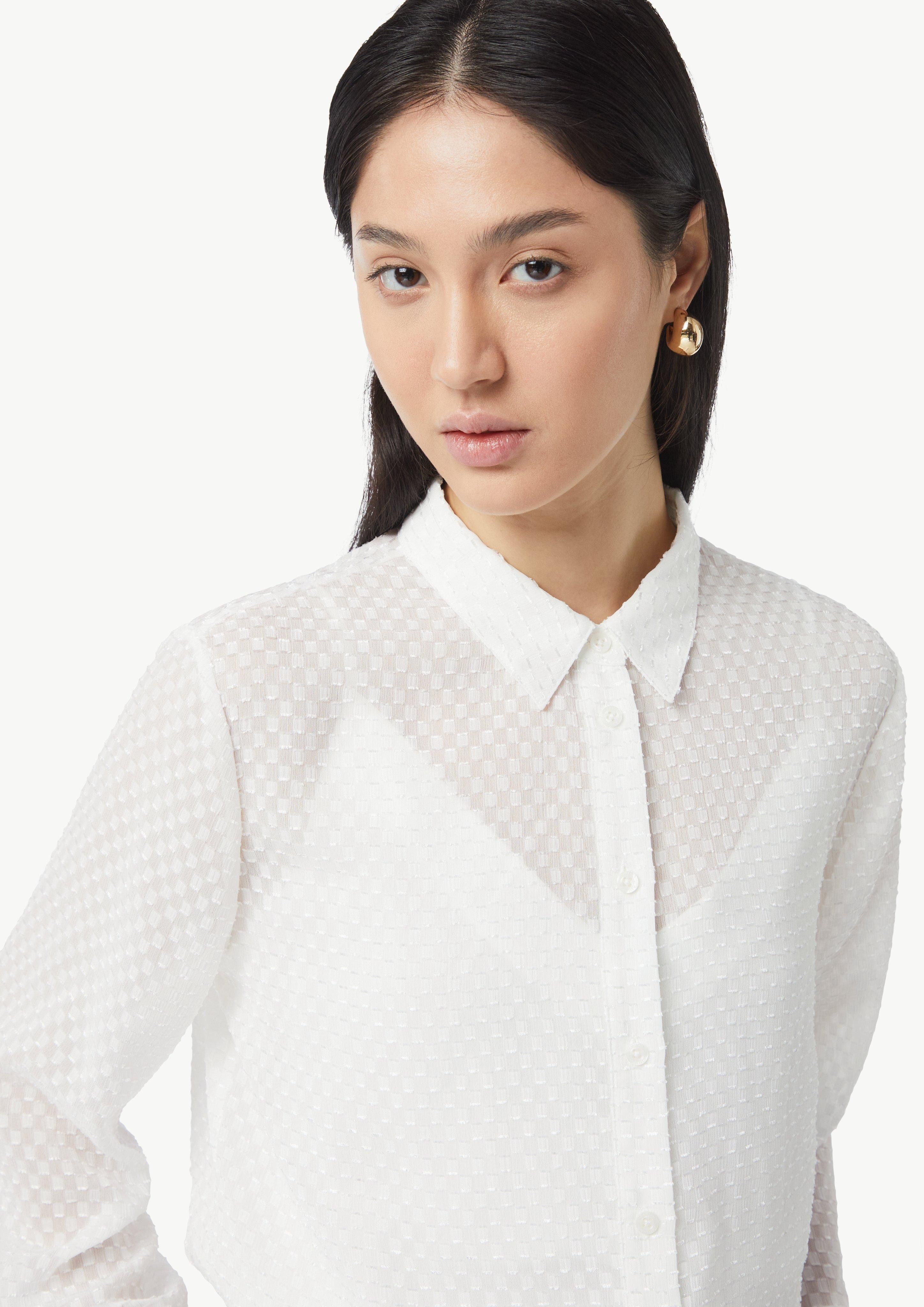 comma casual identity Langarmbluse Semitransparente Hemdbluse günstig online kaufen