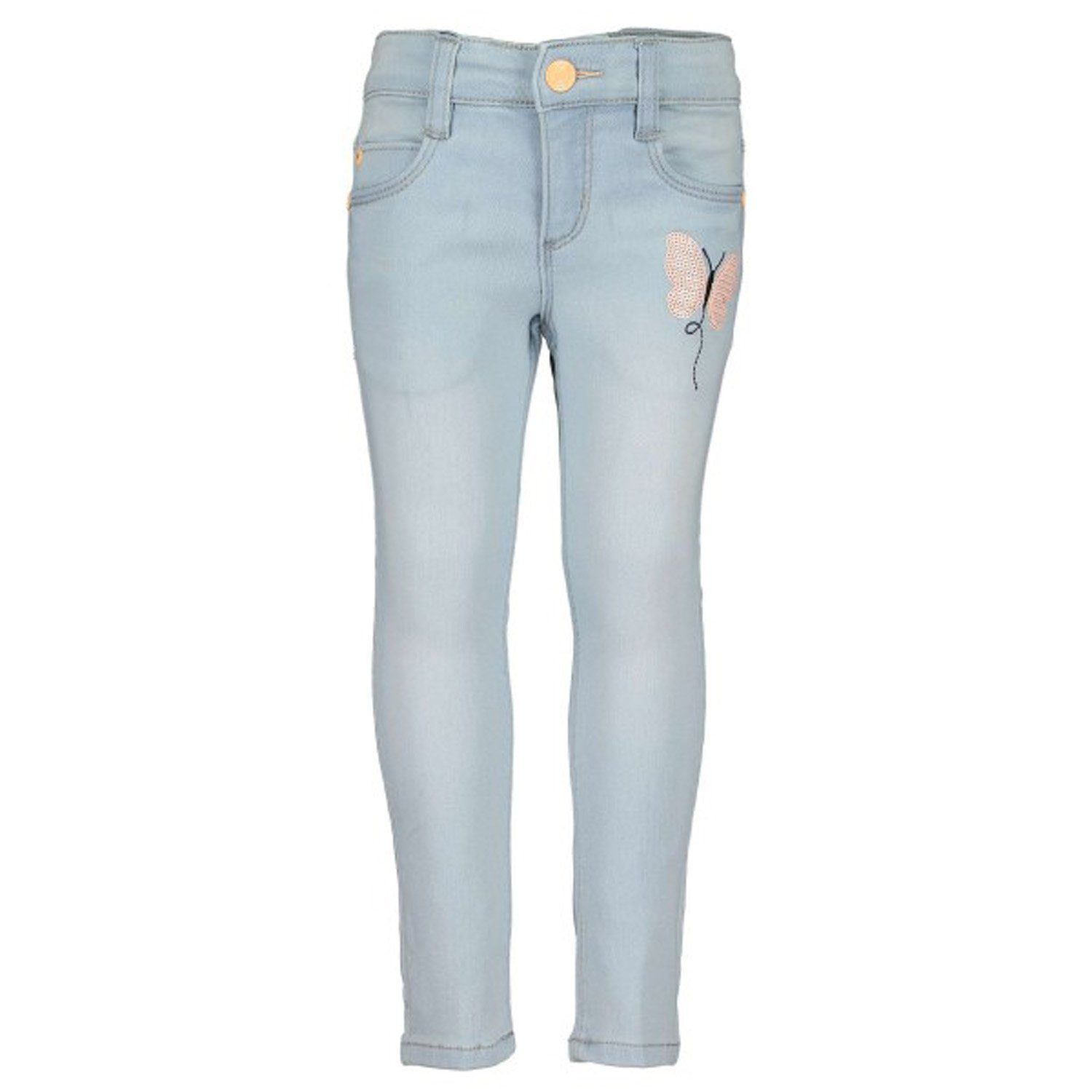 Blue Seven 5-Pocket-Hose Kinder Mädchen Hose Jog-Jeans mit Schmetterling-Pailletten-Stickerei