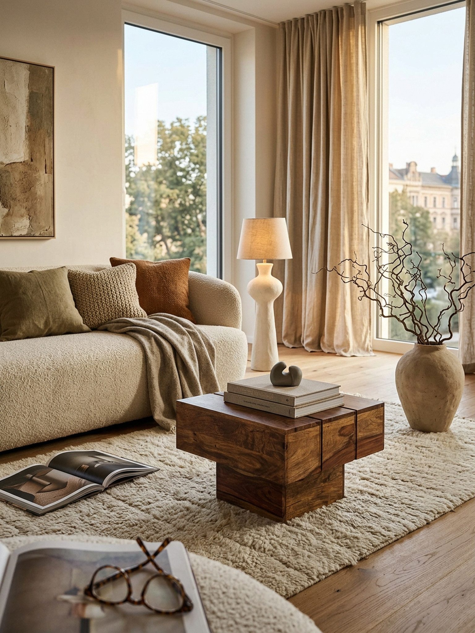 KADIMA DESIGN Couchtisch Beistelltisch Massivholz Wohnzimmertisch 44 x 44 x 30 cm Couchtisch, Couchtisch Massiv Landhaus Cube quadratisch