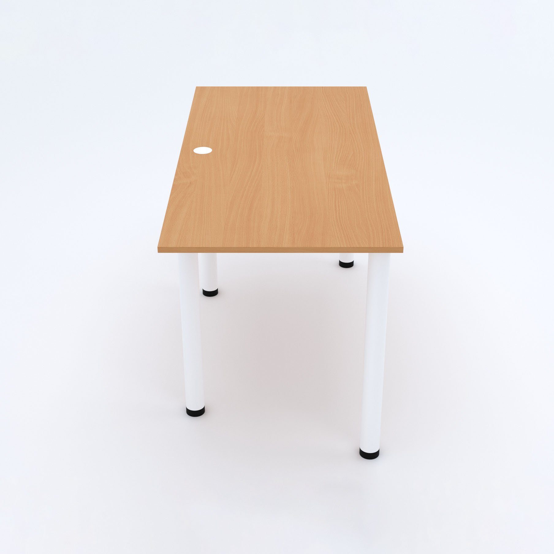 Buche AKKE mit Schreibtisch Bayerische 2mm und Kabeldurchführung weißen Schreibtisch, Beinen PVC