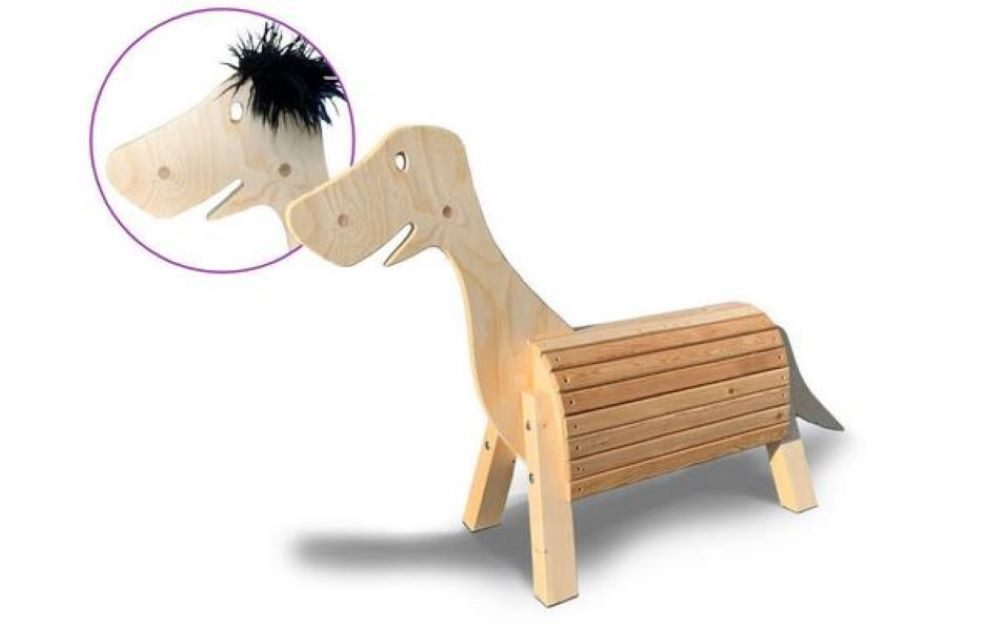 Dein Holzpferd Reittier Dino Dan 50 cm Sitzhöhe, Dinosaurier als Reittier