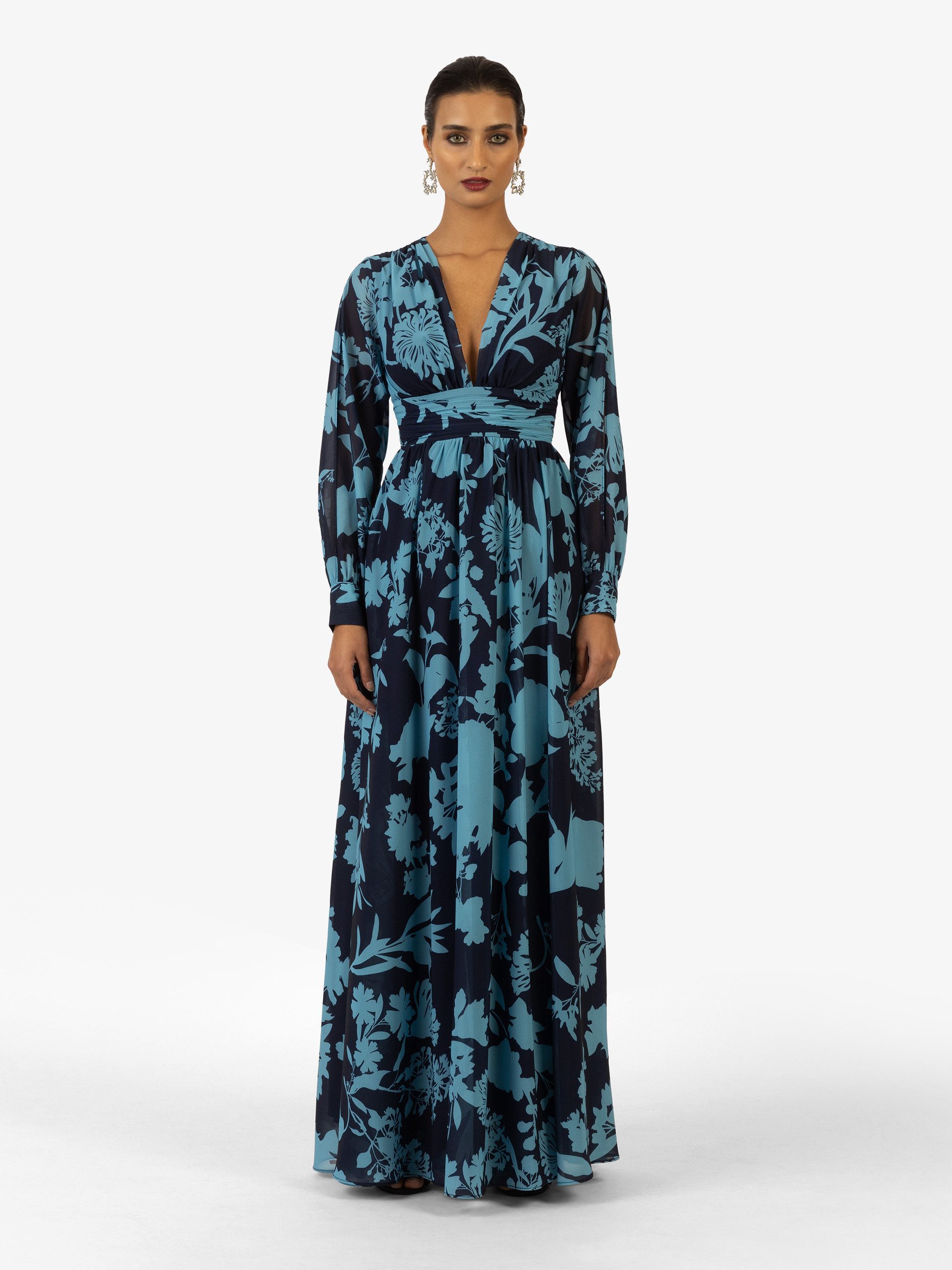 Kraimod Abendkleid mit V-Ausschnitt und langen Ärmeln günstig online kaufen