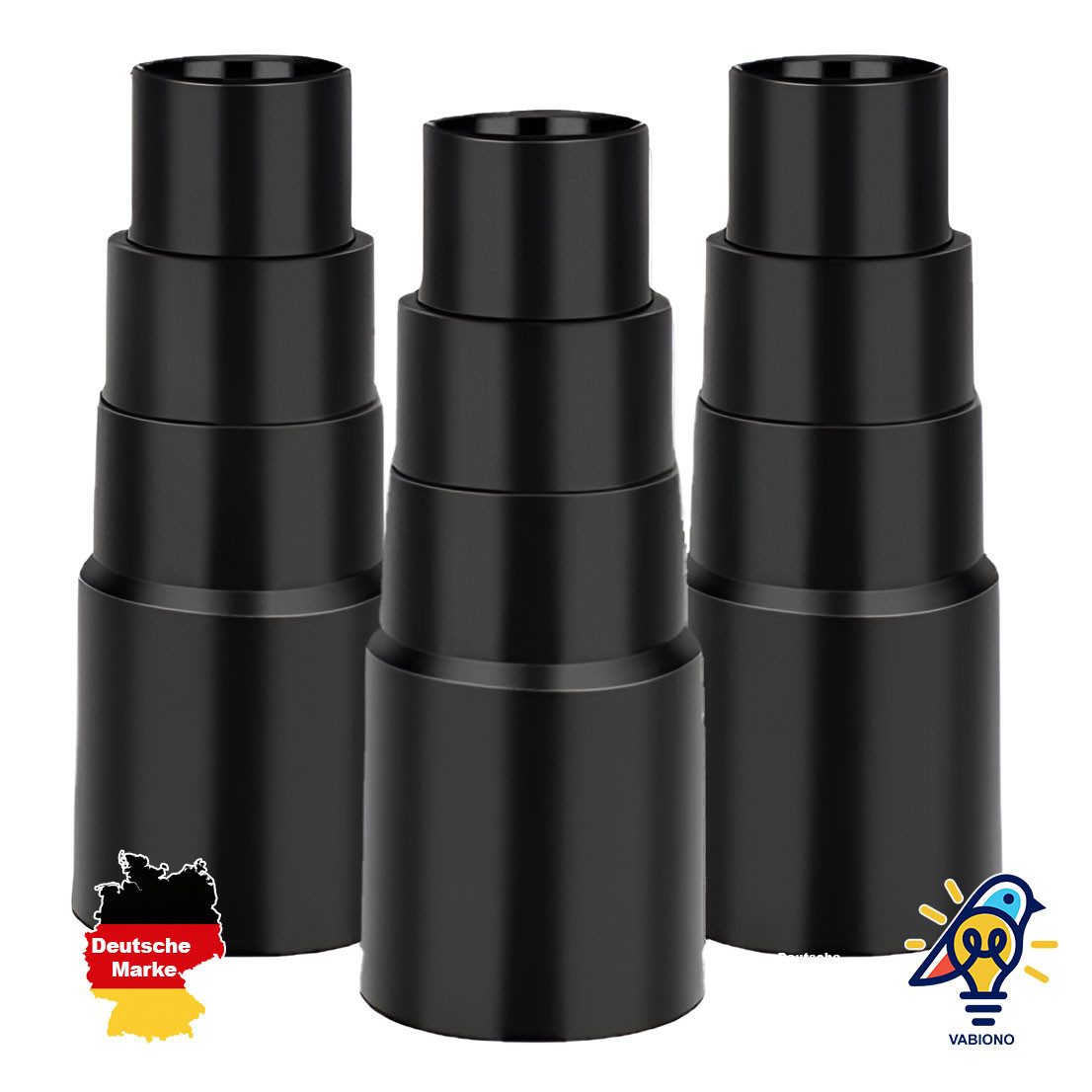 VABIONO Schlauchadapter Reduzierung Muffe Hülse Adapter für Staubabsaugung, (Set, 3er), Kostenloser Versand