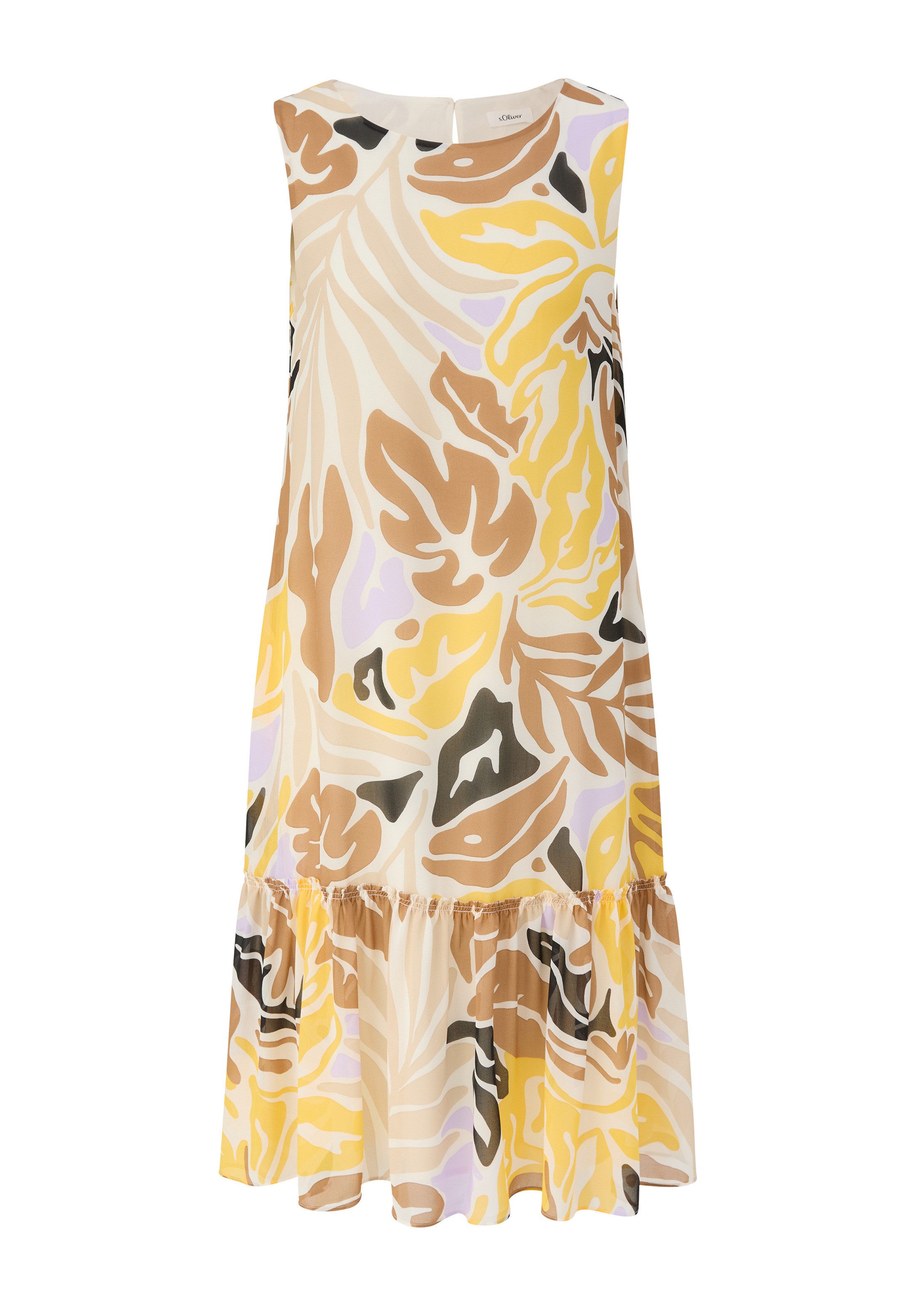s.Oliver Minikleid Kleid Knieumspielendes Chiffon-Kleid mit Volants