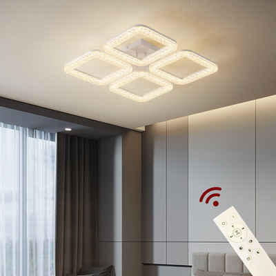 Euroton LED Deckenleuchte LED Deckenlampe Lampe Fernbedienung Lichtfarbe/Helligkeit einstellbar, LED fest integriert, mit Fernbedienung kaltweiß-neutalweiß -warmweiß, 7000k-3000k stufenlos einstellbar