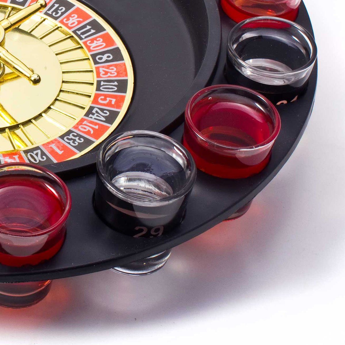 Trinkspiel Partyspiel Roulette 16 Gläser Casino Party-Feier-Saufspiel 