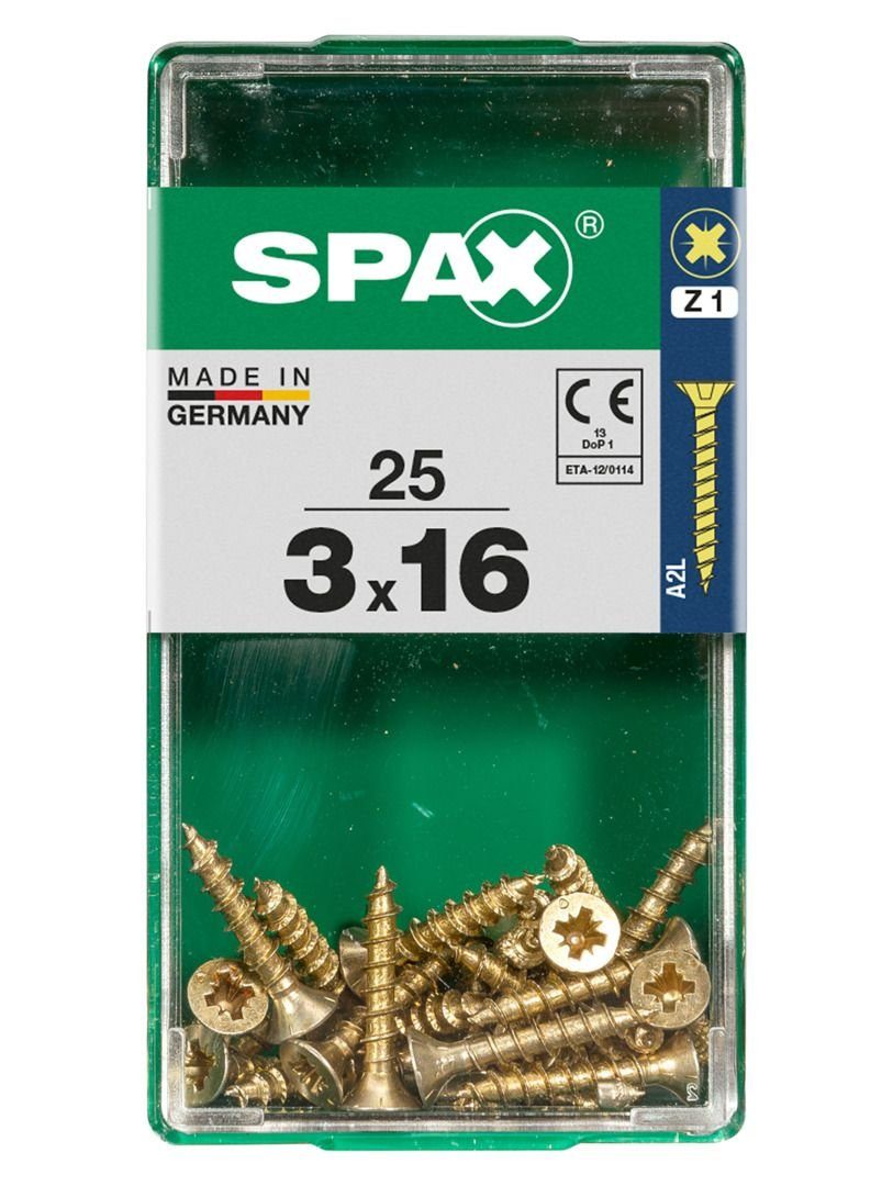 x Stk. Spax SPAX Universalschrauben 1 PZ - 16 3.0 mm Holzbauschraube 25