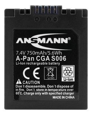 ANSMANN AG Li-Ion Akku A-Pan CGA S006 7,4V Typ 750 mAh, für Digitalkameras uvm. Kamera-Akku 750 mAh (7.4 V)