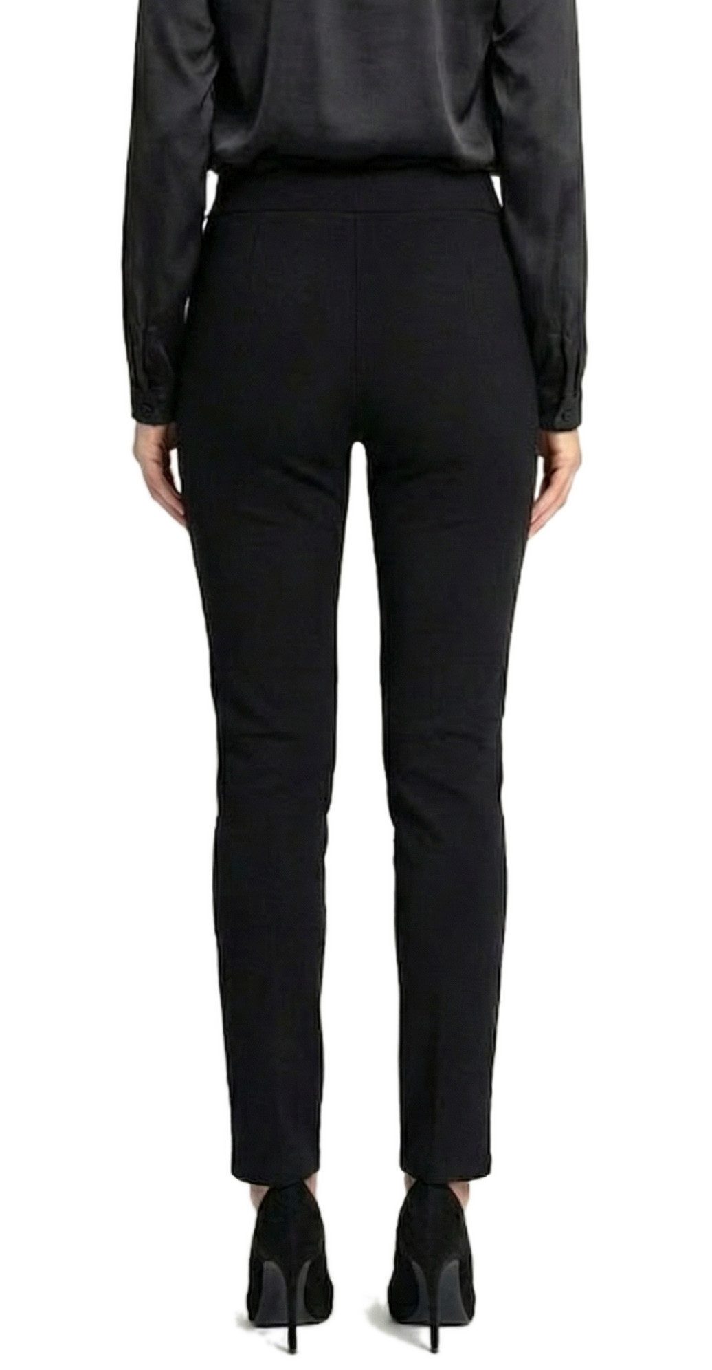 dy_mode Stoffhose Damen Stoffhose mit Glitzer Elegante Freizeithose Stretchhose in Unifarbe, Middle Waist, mit elastischem Bund, mit Glitzer