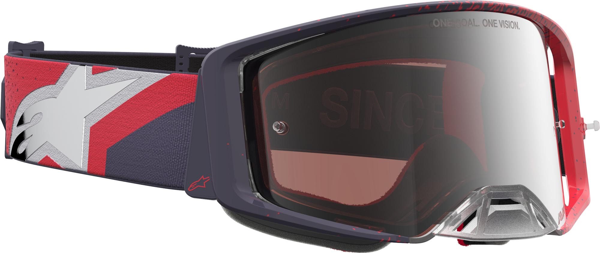 Alpinestars Motorradbrille Supertech Hiten Mirror Motocross Brille, Mit Band,Verspiegelt