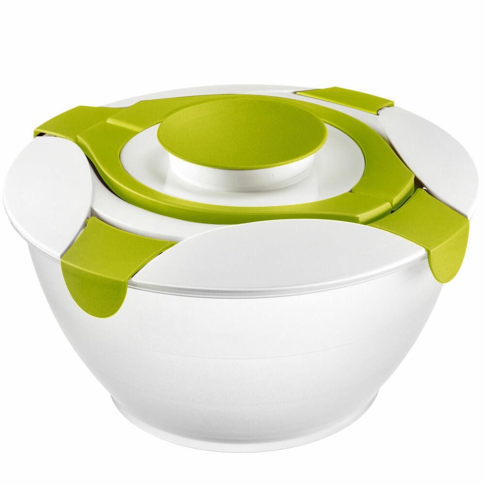 WESTMARK Salatschüssel mit Dressing-Behälter, Fassungsvermögen: 6,5 Liter, Salatbutler, Grün, PP, PE