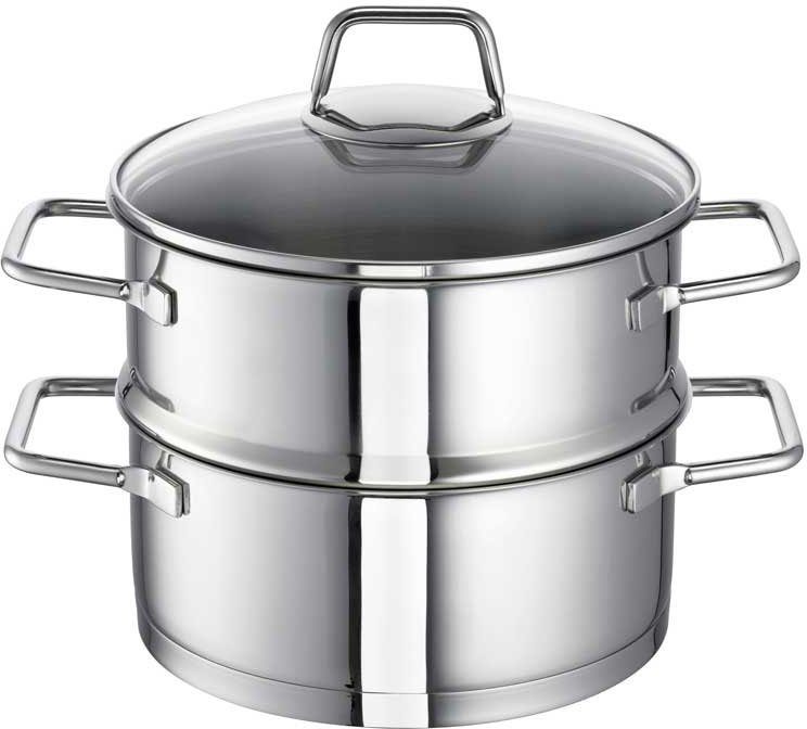 SCHULTE-UFER Dampfgartopf Wega, Edelstahl 18/10 (1-tlg), Dampfkochtopf, Induktion