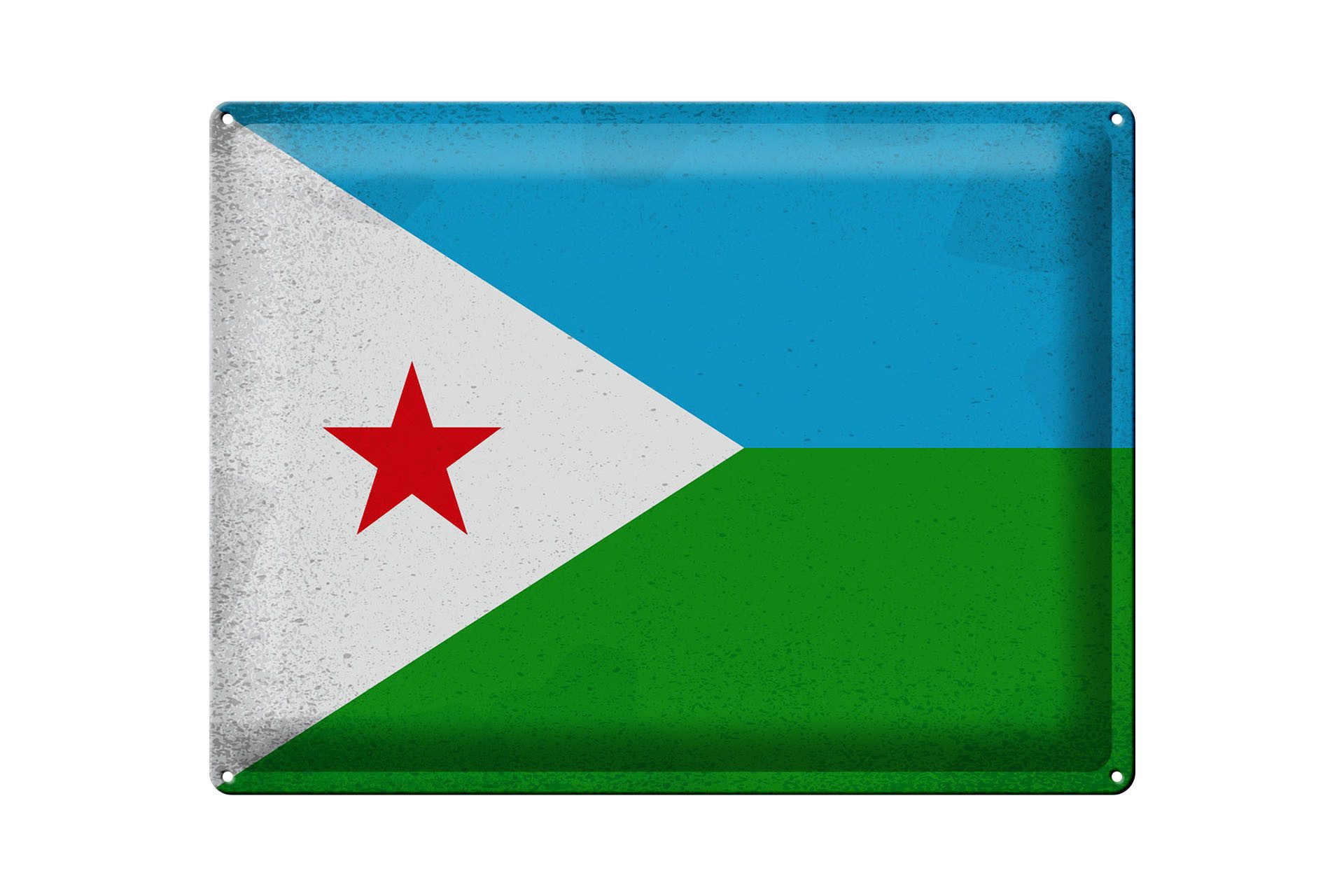 Metallschild Flagge Dschibuti 40x30cm Flag Djibouti Vintage