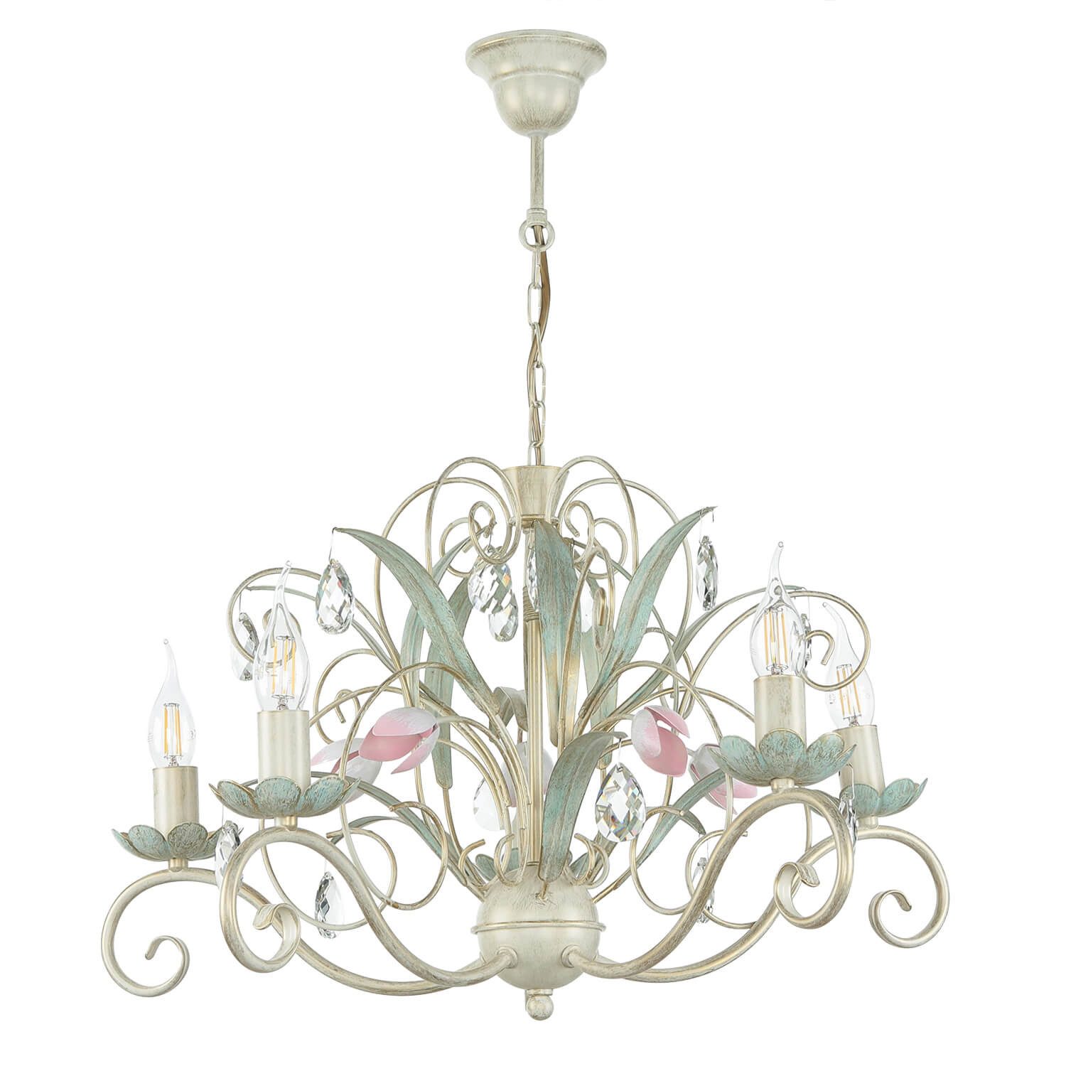 Licht-Erlebnisse Kronleuchter LUCE, ohne Leuchtmittel, Hängeleuchte Floral günstig online kaufen