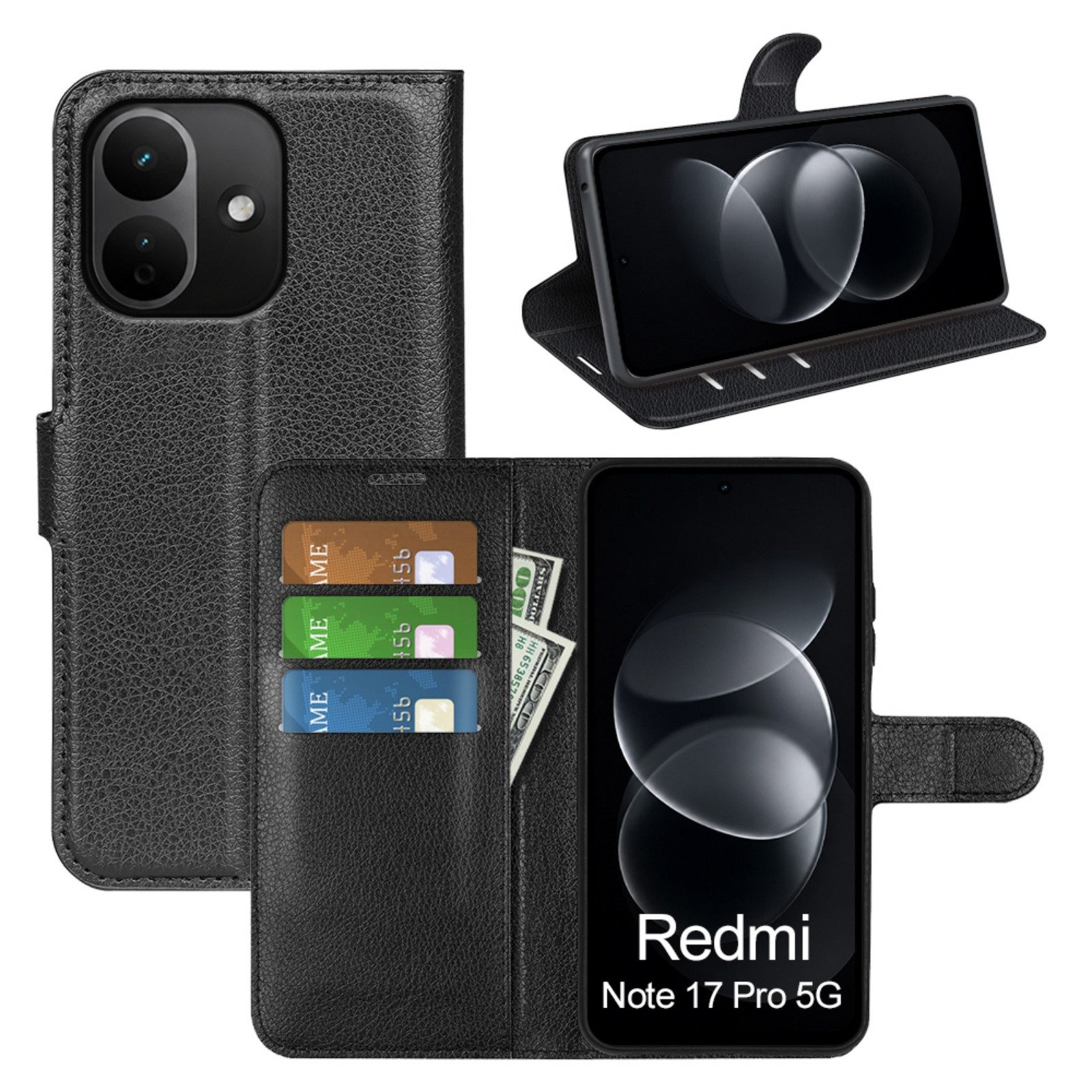betterfon Handyhülle für alle Xiaomi Klapphülle Flip Case Wallet Case in, 3 Kartenfächer, Magnetverschluss & Standfunktion im Lederlook
