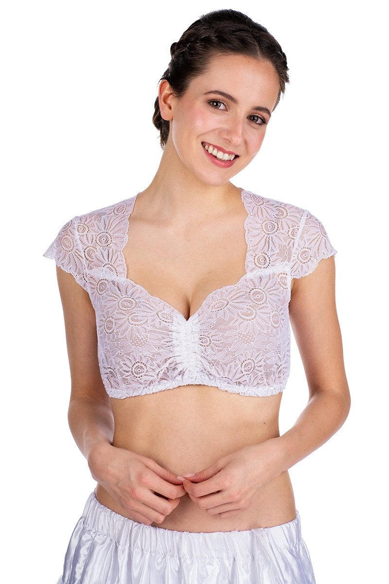 Dirndlbluse Dirndlbluse - AGNES FA - schwarz, weiß