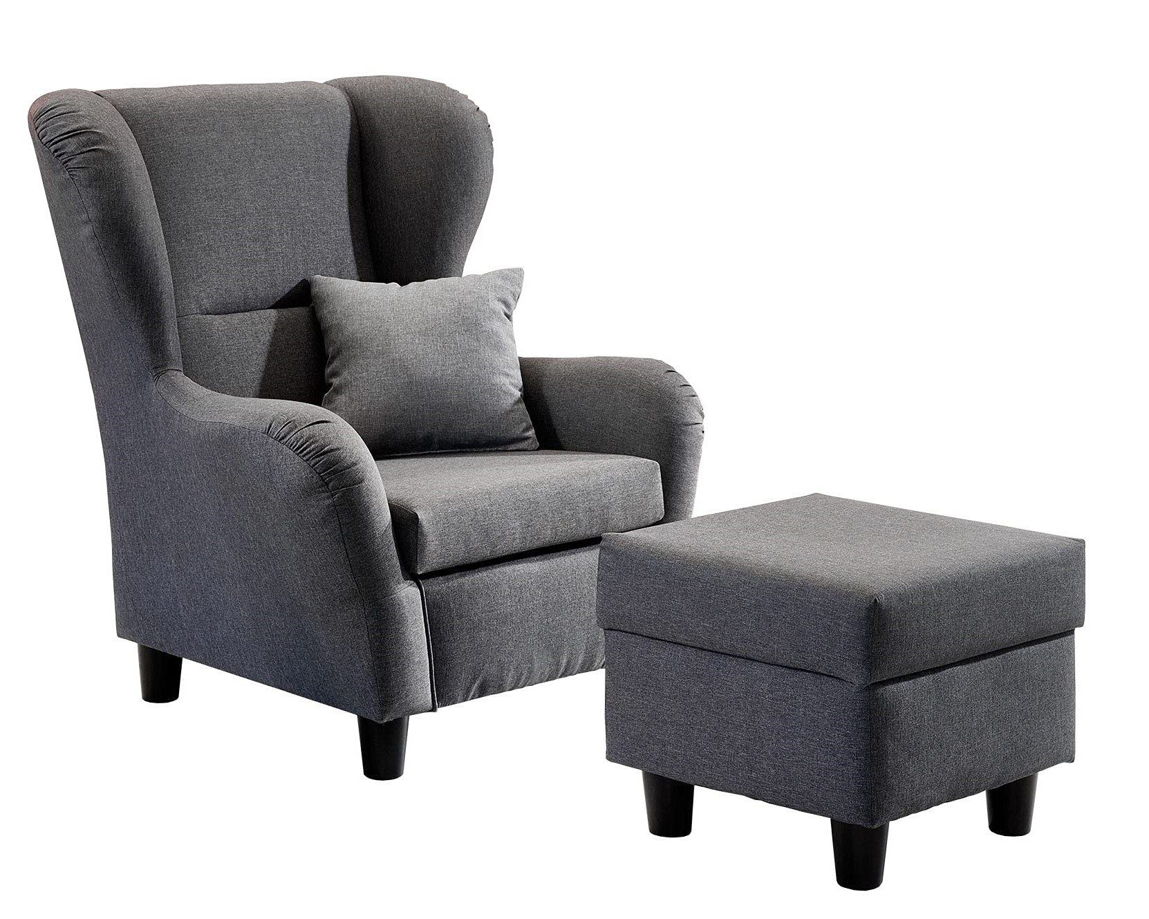 luma-home Ohrensessel 18001 (mit Hocker und günstig online kaufen