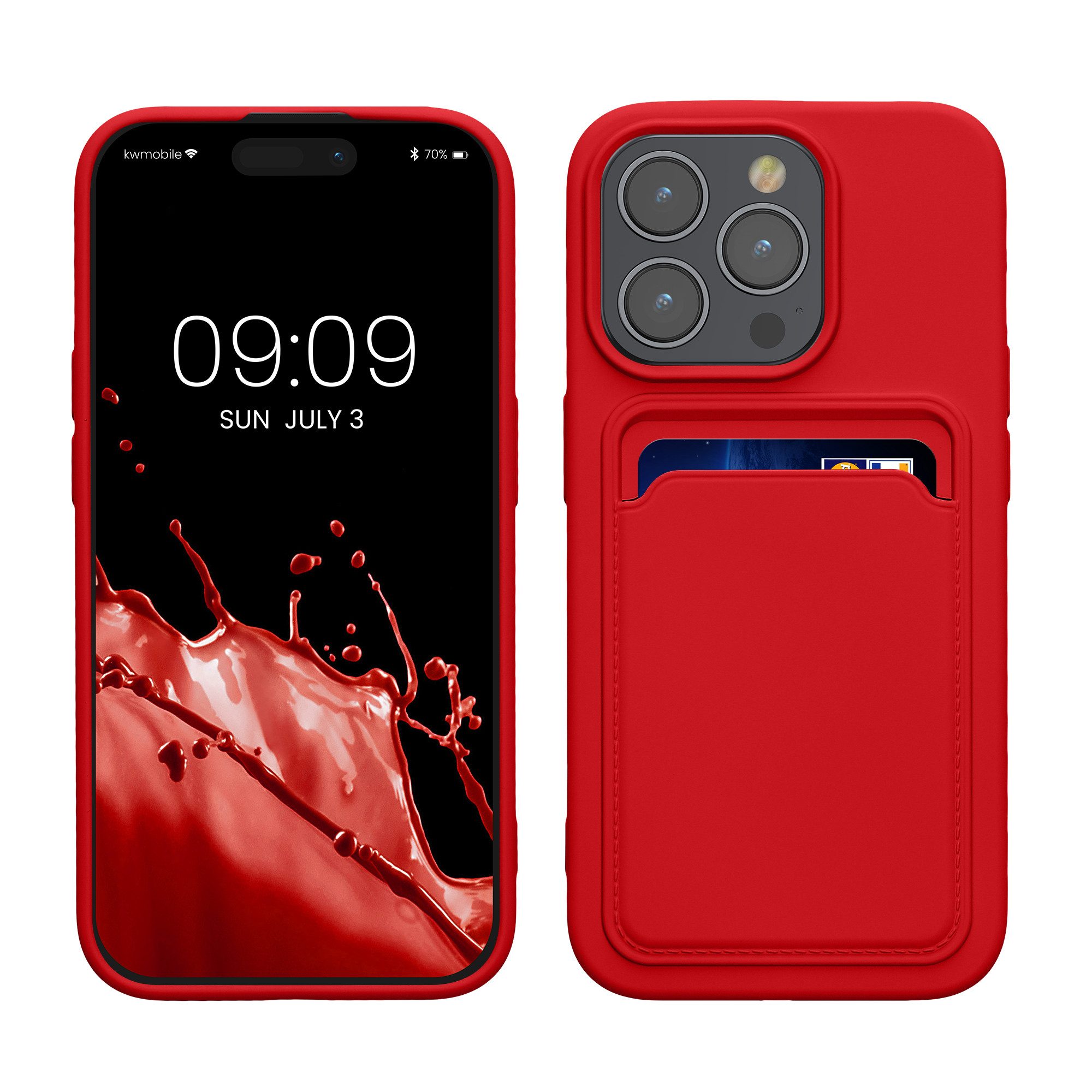 kwmobile Handyhülle Hülle für Apple iPhone 15 Pro, Handyhülle mit Fach für Karten - Handy Cover Case