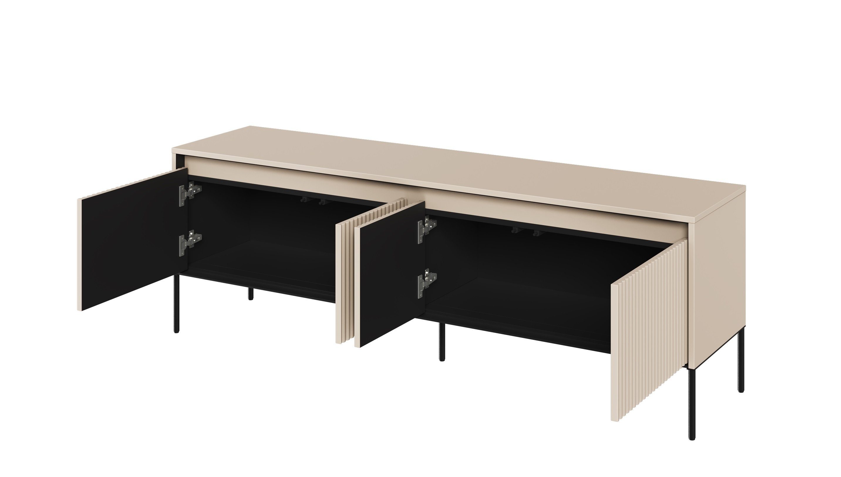 Compleo TV-Schrank FLORE mit 4 Klappen/Türen, Fronten gefräst, Breite: 167 cm